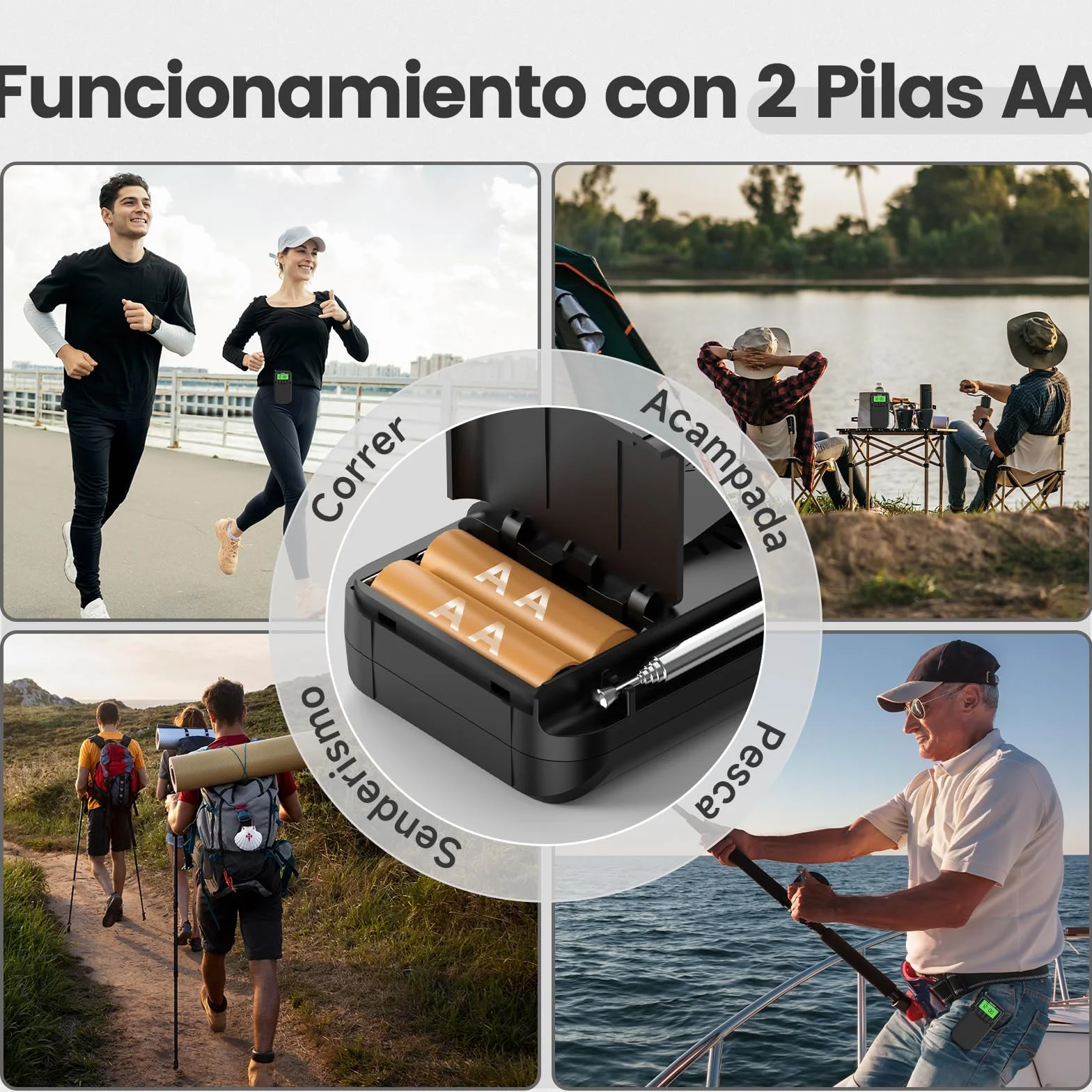 PRUNUS J-128 Radio Portátil Pequeña AM/FM Digital con Despertador, Temporizador de Sueño, Pilas