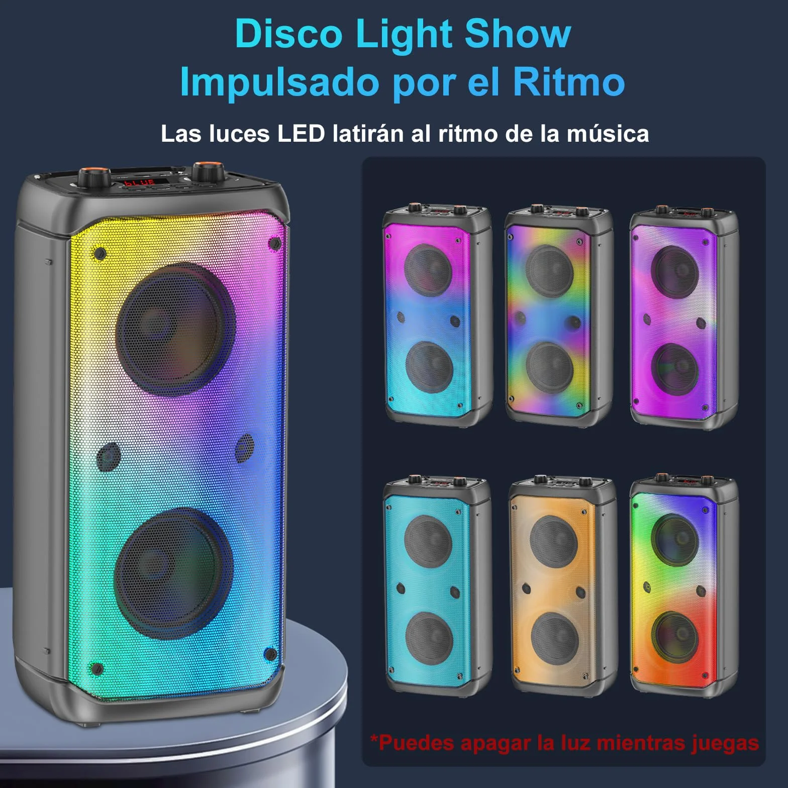 Máquina de Karaoke 2 Micrófonos Inalámbricos, Máquina de Karaoke Portátil para Adultos y Niños, Sistema PA con Luces LED, Altavoz Bluetooth Soporta para Tarjeta TF/USB, Entrada AUX, Rec,TWS