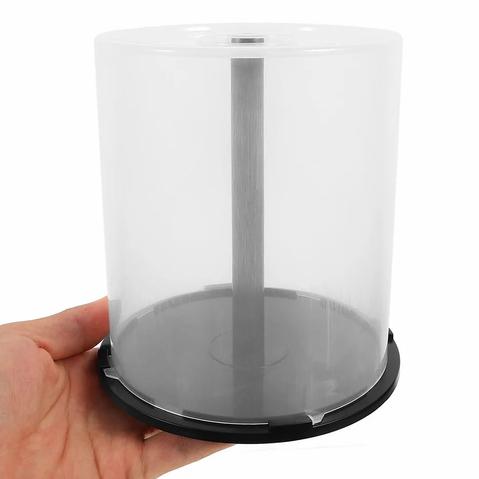 Alipis Contenedor De Almacenamiento De Cd Transparente Con Capacidad Para 100 Discos Cubo De Plástico Con Eje Organizador Apilable Para Cd Dvd Bluray Juegos Multimedia