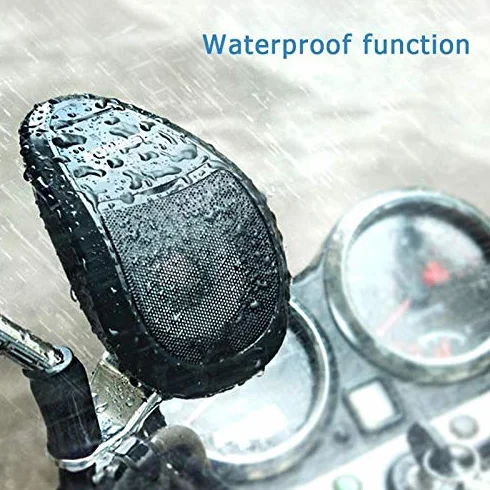 Riloer Motocicleta ATV impermeable Bluetooth altavoz USB sistema de sonido reproductor de audio de música todo negro