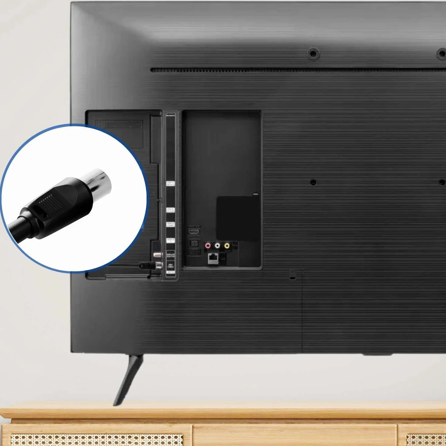 TECHZOCO Cable antena TV macho macho, cable coaxial antena TV, Cable antena TV recto, Cable televisión, decodificador, 70dB, HDTV, DVB-T2, DVB-C, DVB-S, TV y Radio, 75 Ohm, Negro, 1.50 Metros
