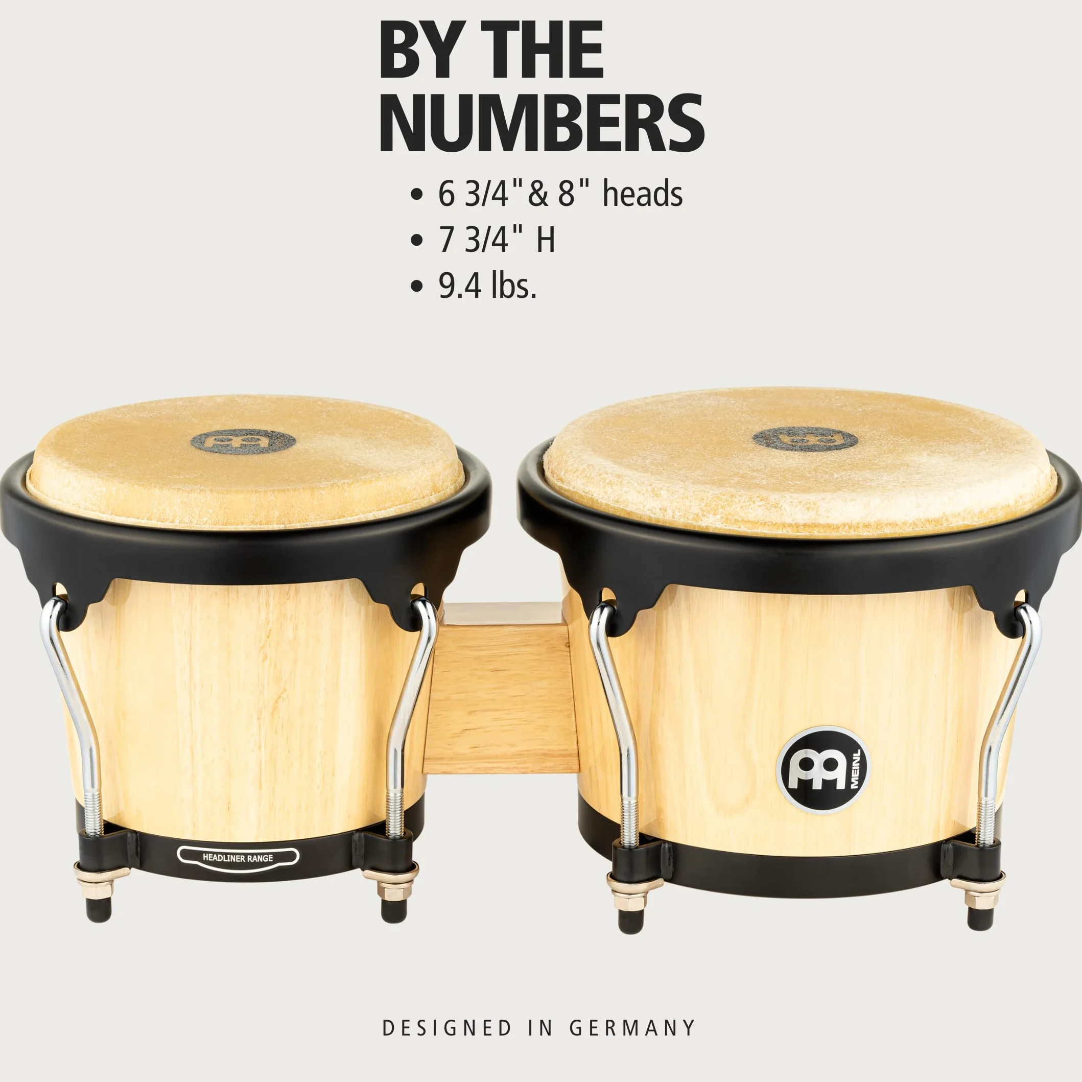 Meinl Percussion HB100NT - Bongos, Marrón, Natural