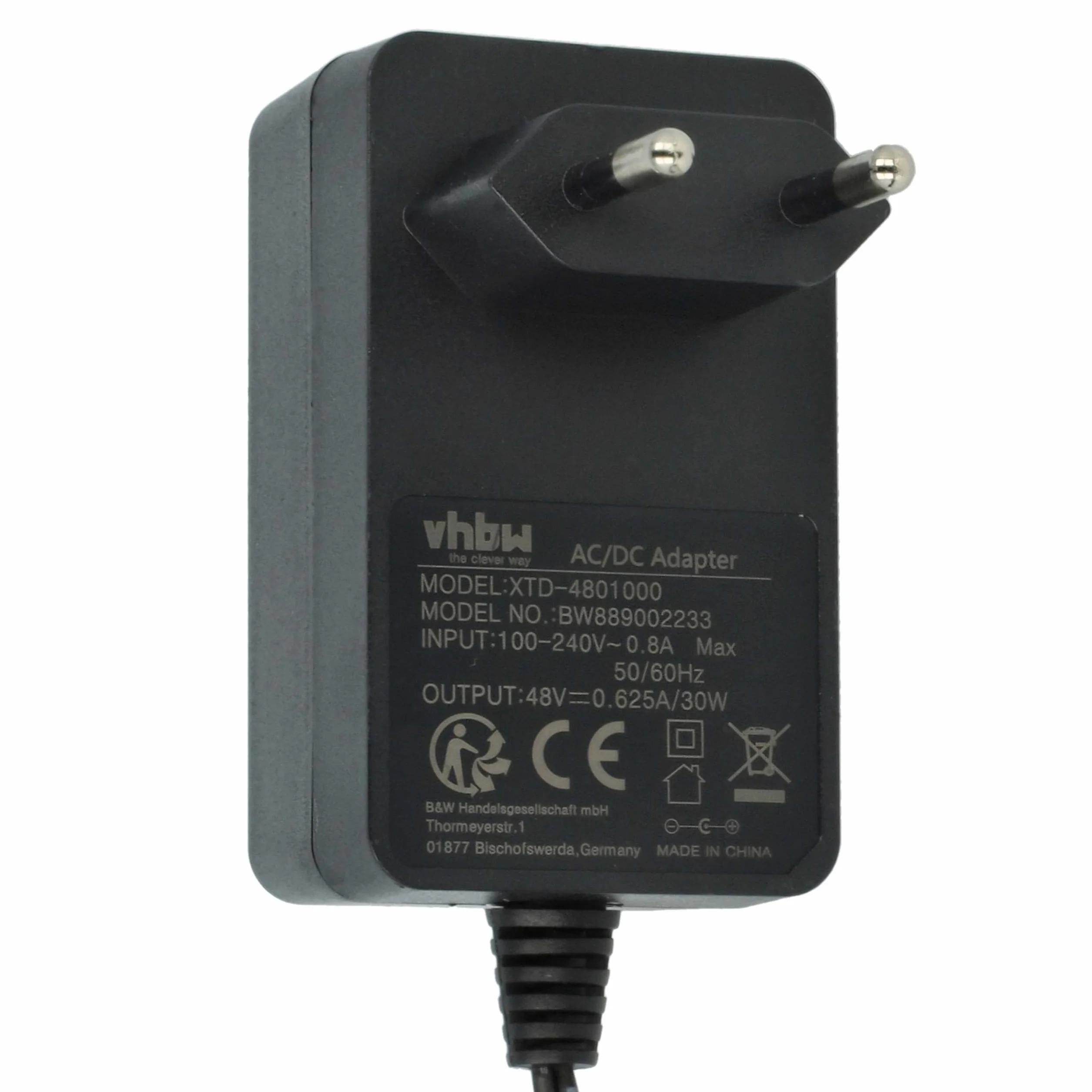 vhbw Fuente alimentación reemplaza Mitel PSAA30R-480(M) VoIP Sistema telefónico 160 cm