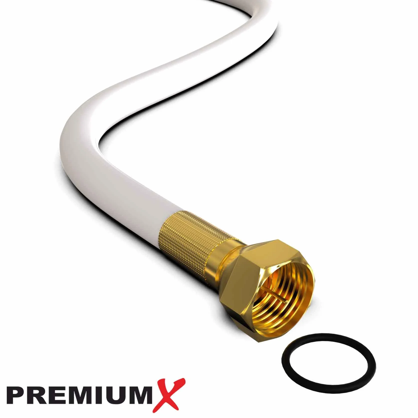 Cable coaxial 50m blindaje aluminio cuádruple 135dB DVB-S/S2 DVB-C DVB-T conectores F