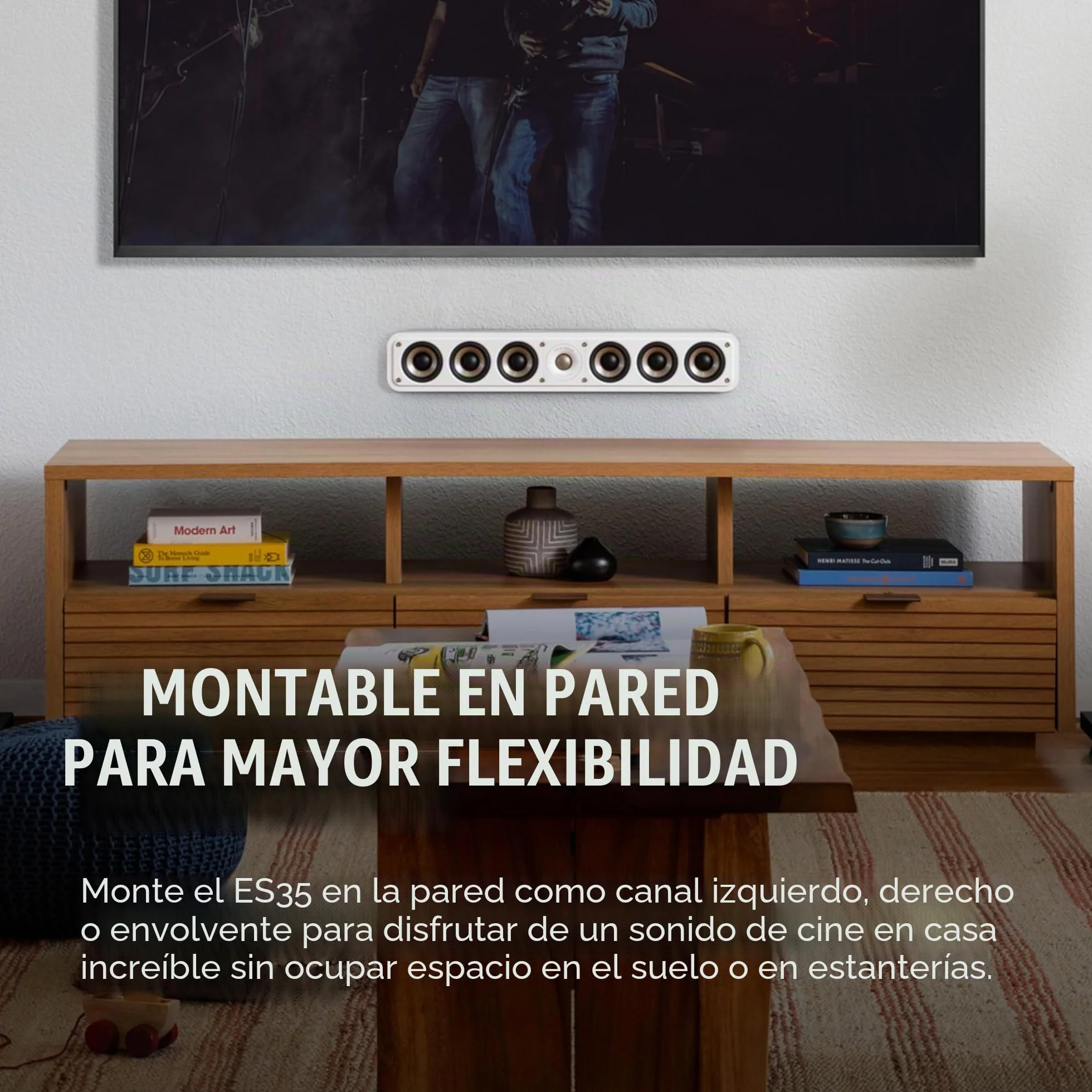Polk Signature Elite ES35 Altavoz Central Delgado Hi-Fi Negro