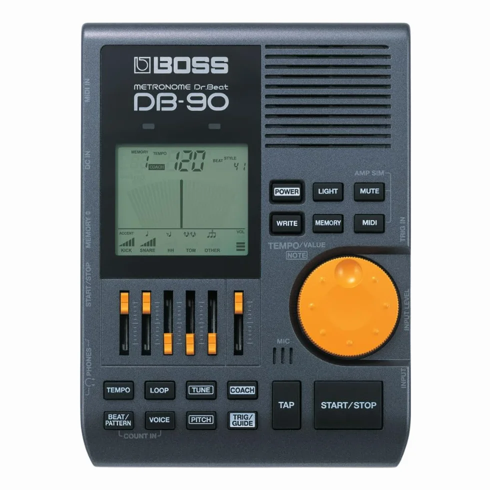 Metrónomo digital BOSS DB-90 — 4 sonidos de metrónomo y entrada MIDI