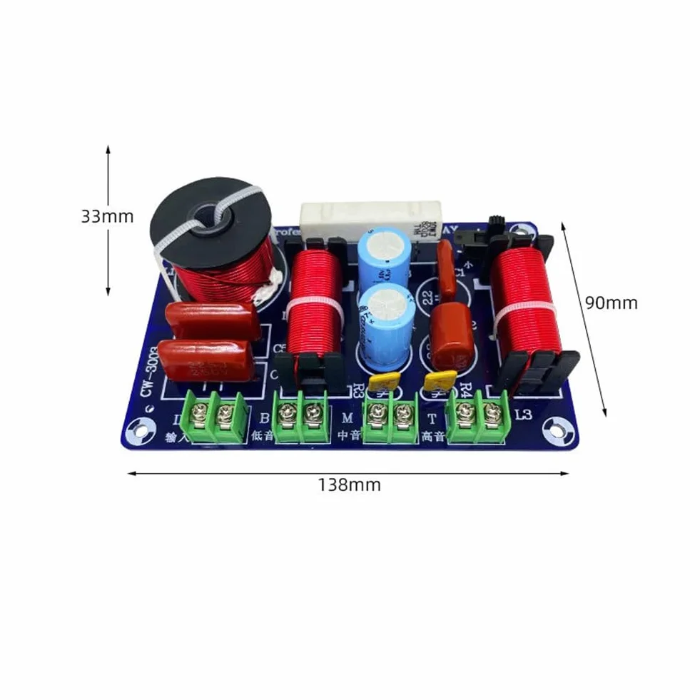Divisor de Frecuencia 3 Vías 250W 850/5200Hz Altavoz Filtro Circuito HiFi Estéreo Audio Crossover DIY