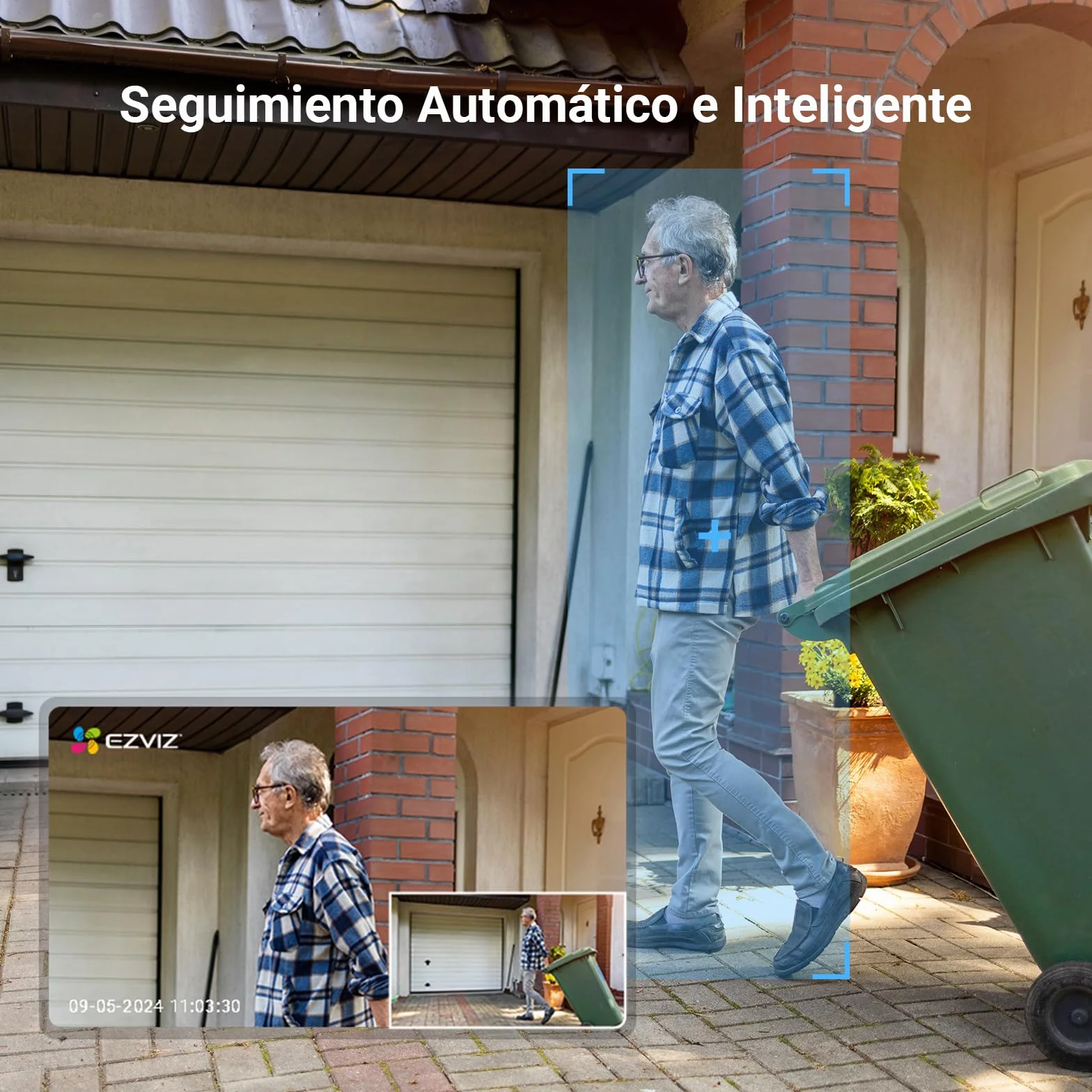 EZVIZ 2PCS Cámara Vigilancia WiFi Exterior 360°,1080P Cámara IP de Seguridad,Visión Nocturna en Color,IA Detección de Personas,Seguimiento Automático,Audio Bidireccional,Sirena, Alexa/Google,C8c 2MP