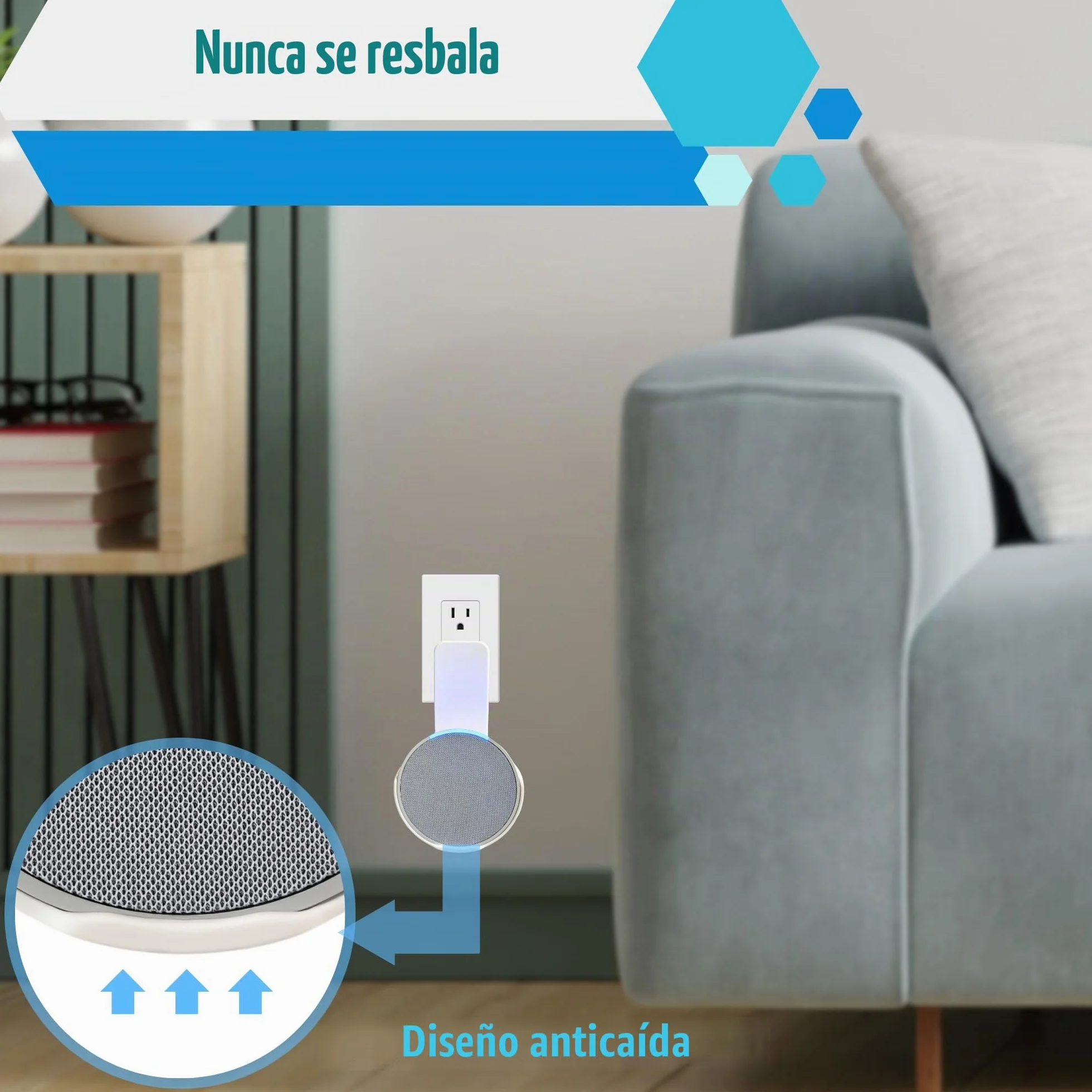 Sintron Soporte de Pared para Echᴏ Pop, Soporte para Altavoz inteligente, Ahorra Espacio, Sin Necesidad de Tornillos, Gestión de Cable Integrada, Diseño Decorativo, Compatible con Google Nest (Blanco)