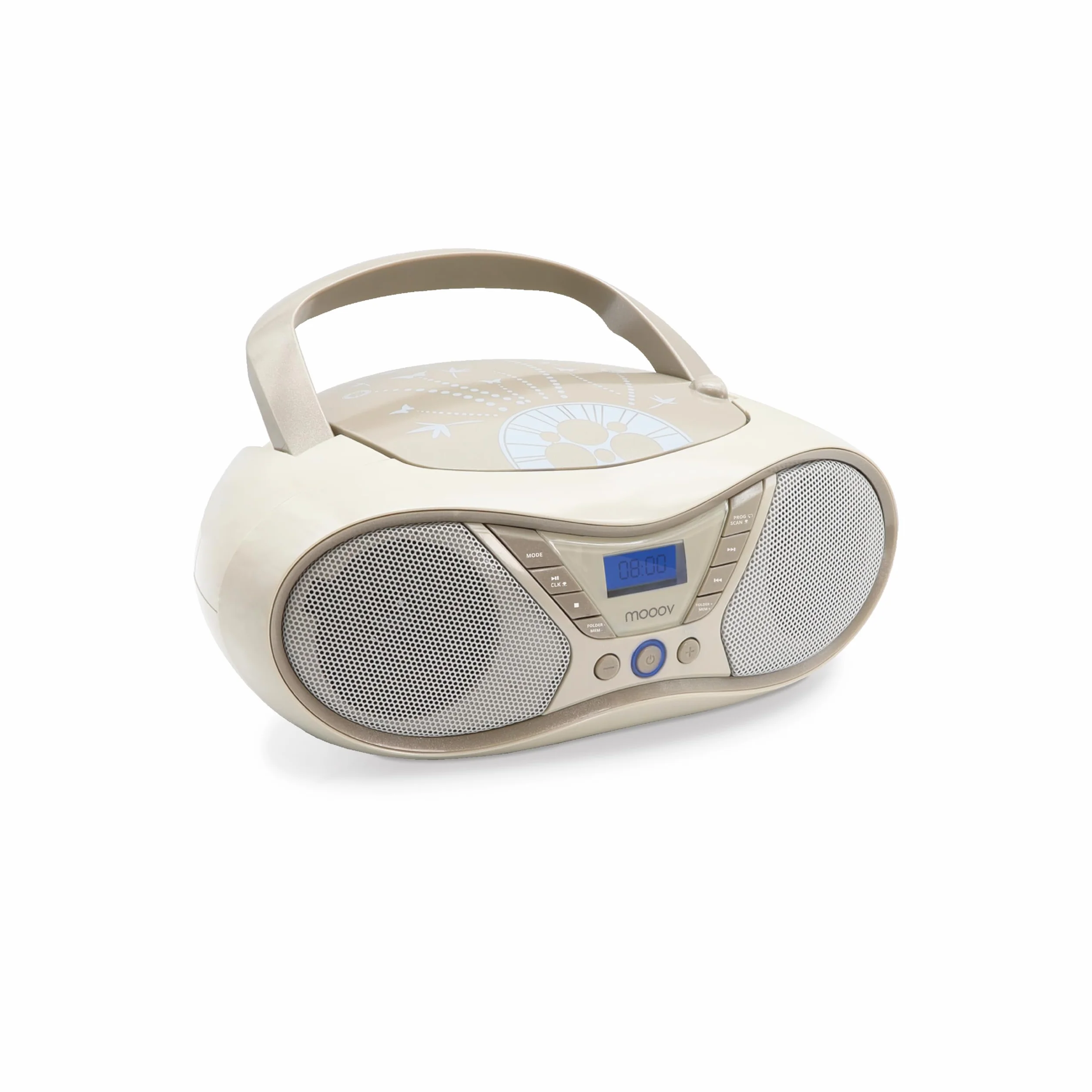 Mooov Reproductor CD Portátil Radio FM USB 6W CD-R CD-RW CD-MP3