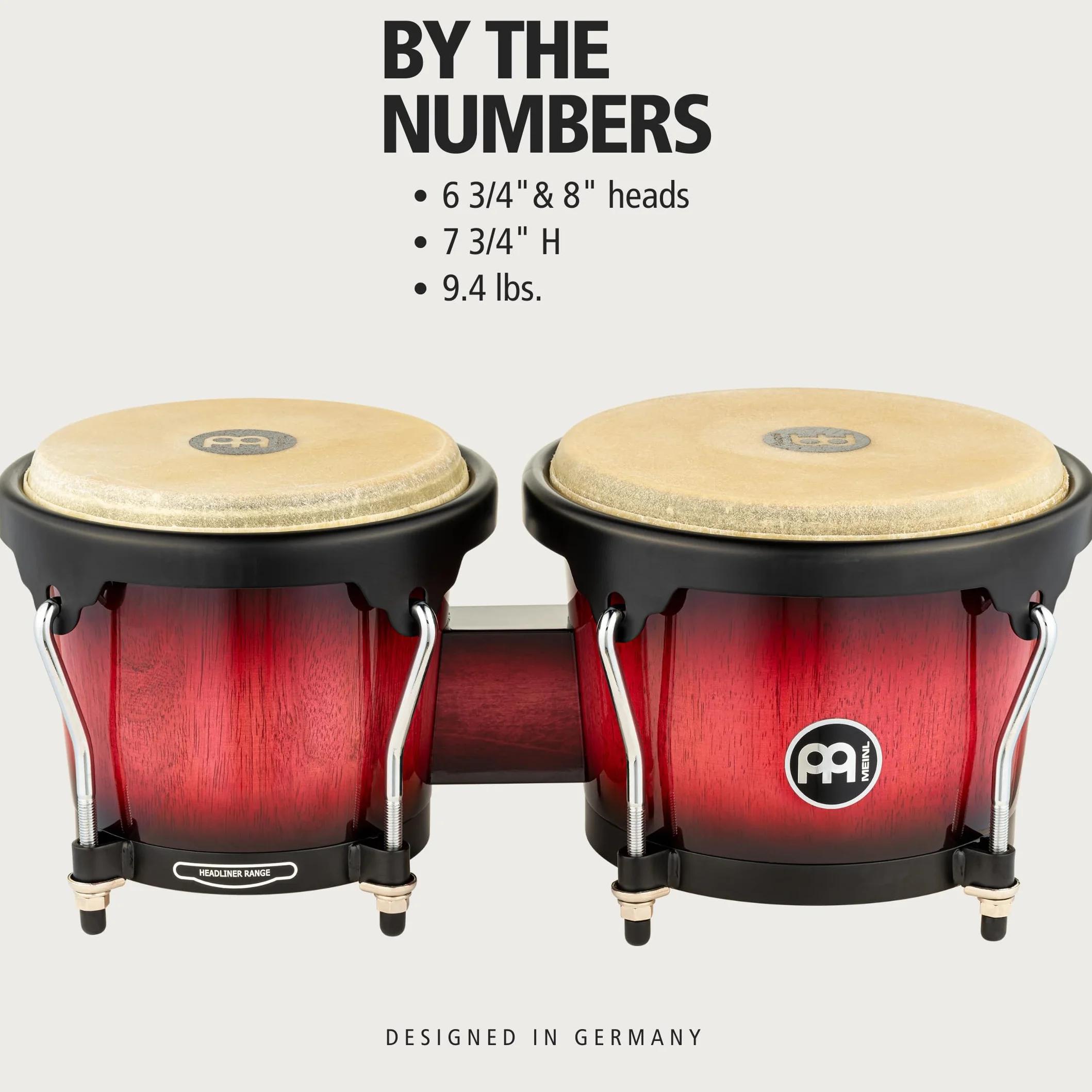 Meinl Percussion HB100WRB - Bongos, Rojo, Vino estallido