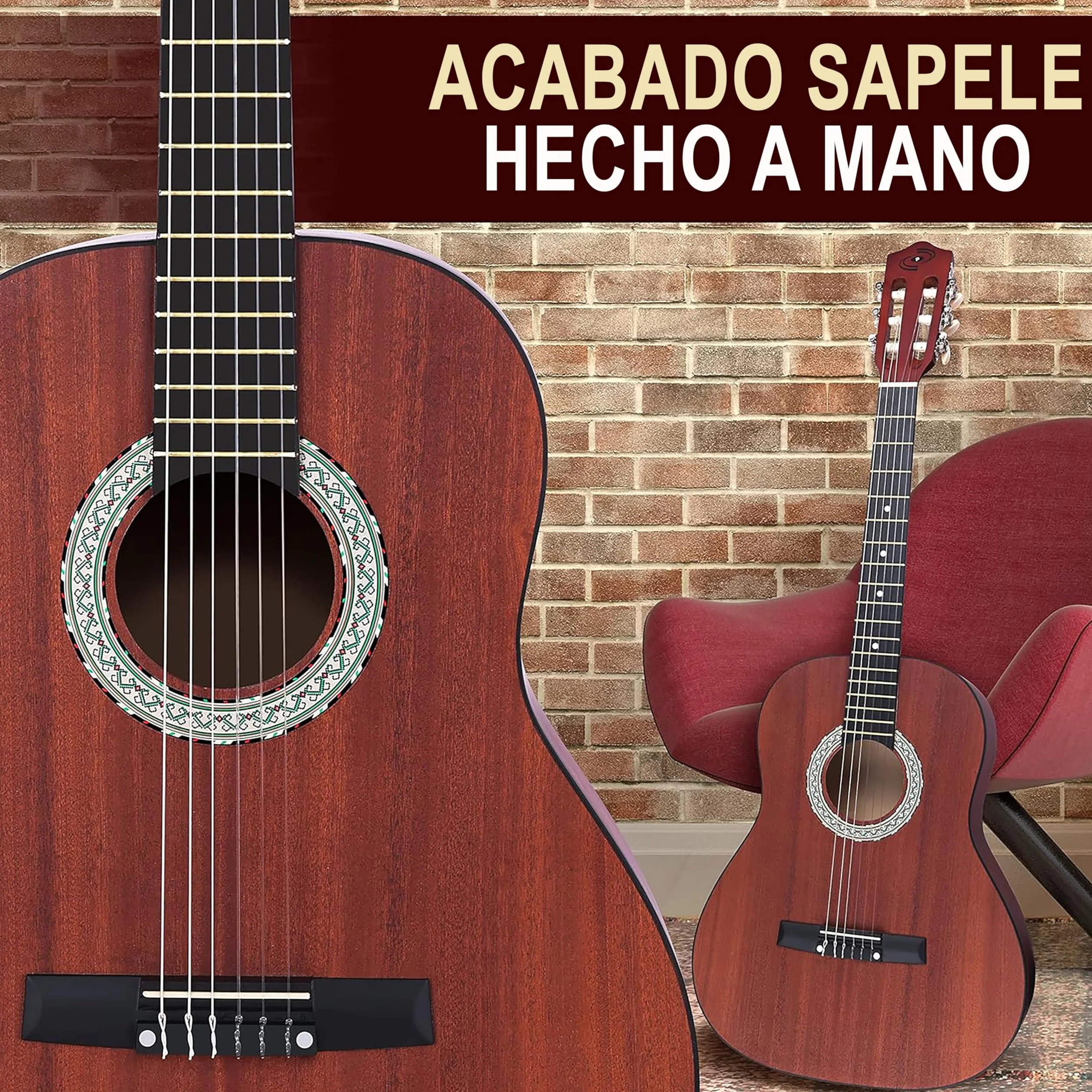 Pyle Kit de Guitarra acustica, 3/4 Tamaño Juvenil, 36”, para Principiantes, Niños, Adultos, Accesorios incluidos