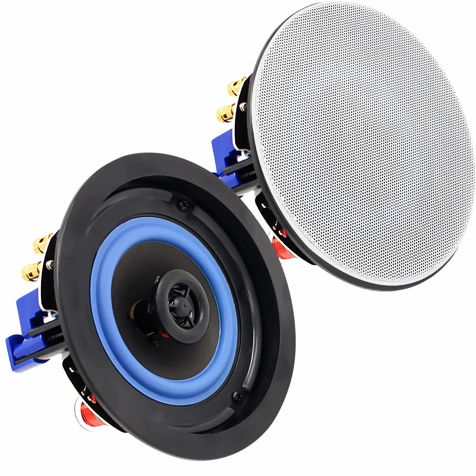 STUDIOFINIX Altavoces pasivos HCS418 de 160 vatios de 2 vías para montaje empotrado en techo en pared, ideal para baño, cocina, sala de estar, oficina (2 altavoces)