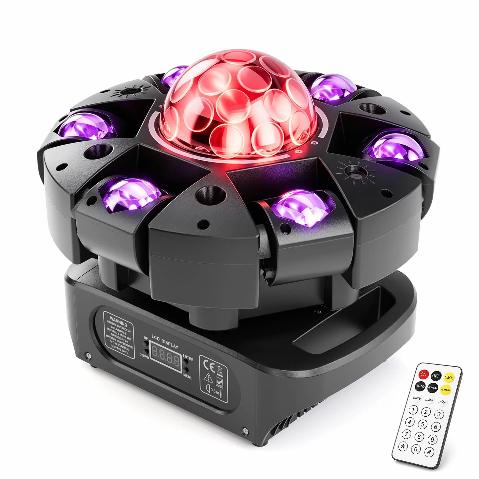 Cabeza Movil LED 150W con Mando a Distancia, 25CH Luz Discoteca RGBW Beam Focos Movil de iluminación para Fiestas DJ, Bares, Clubes