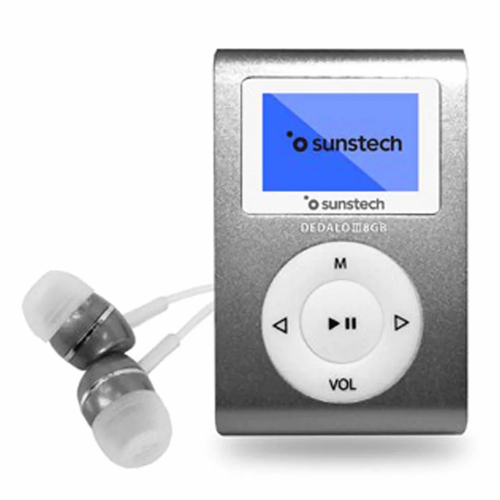 Sunstech DEDALOIII8GBGY Reproductor MP3 con Pinza de Sujeción 8 GB Gris