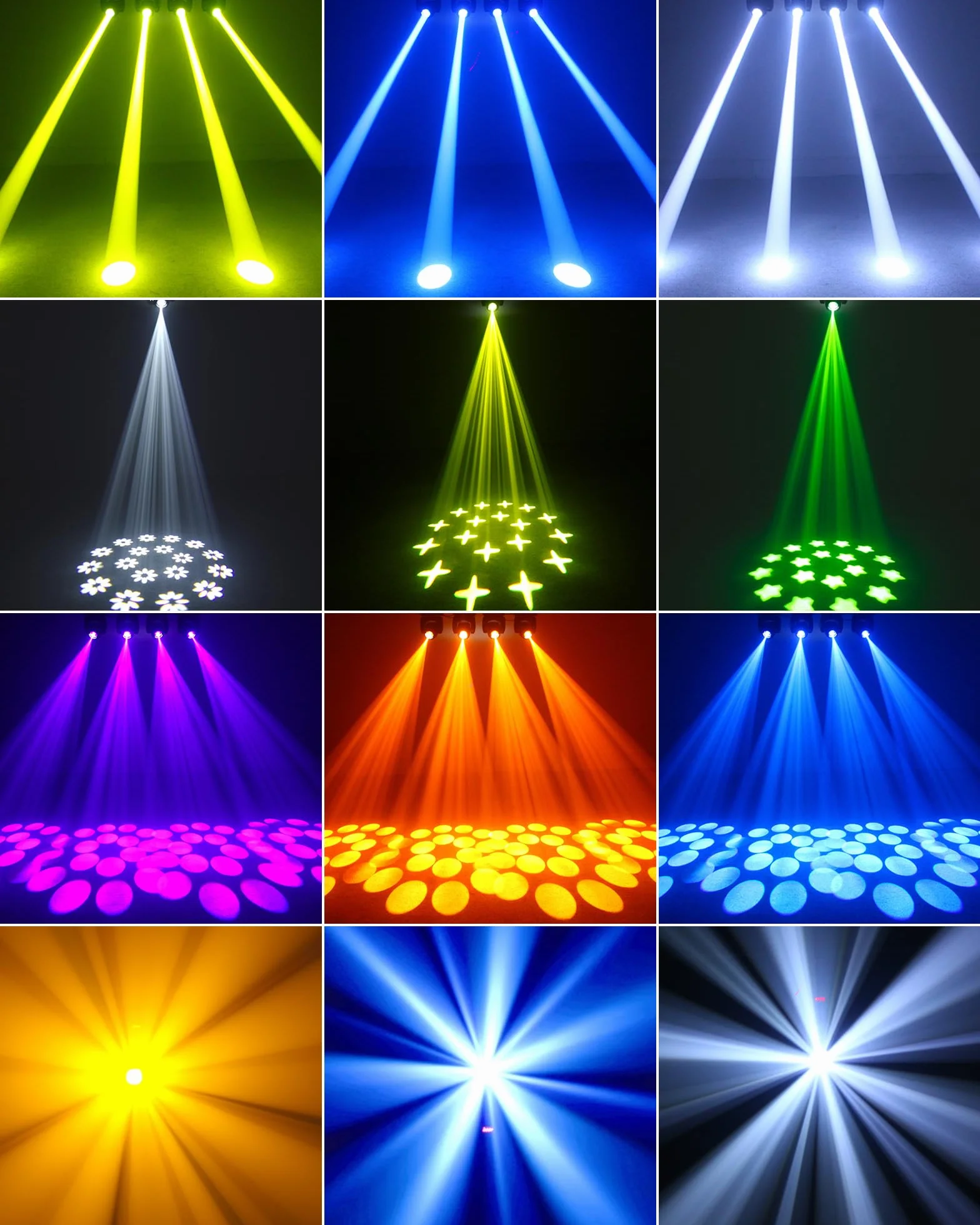 2 unidades 100W cabeza móvil luces LED para DJ, luces de fiesta de discoteca con prismas de gobos giratorios activados por sonido para bodas, fiestas, iglesias, bandas, espectáculos, bar