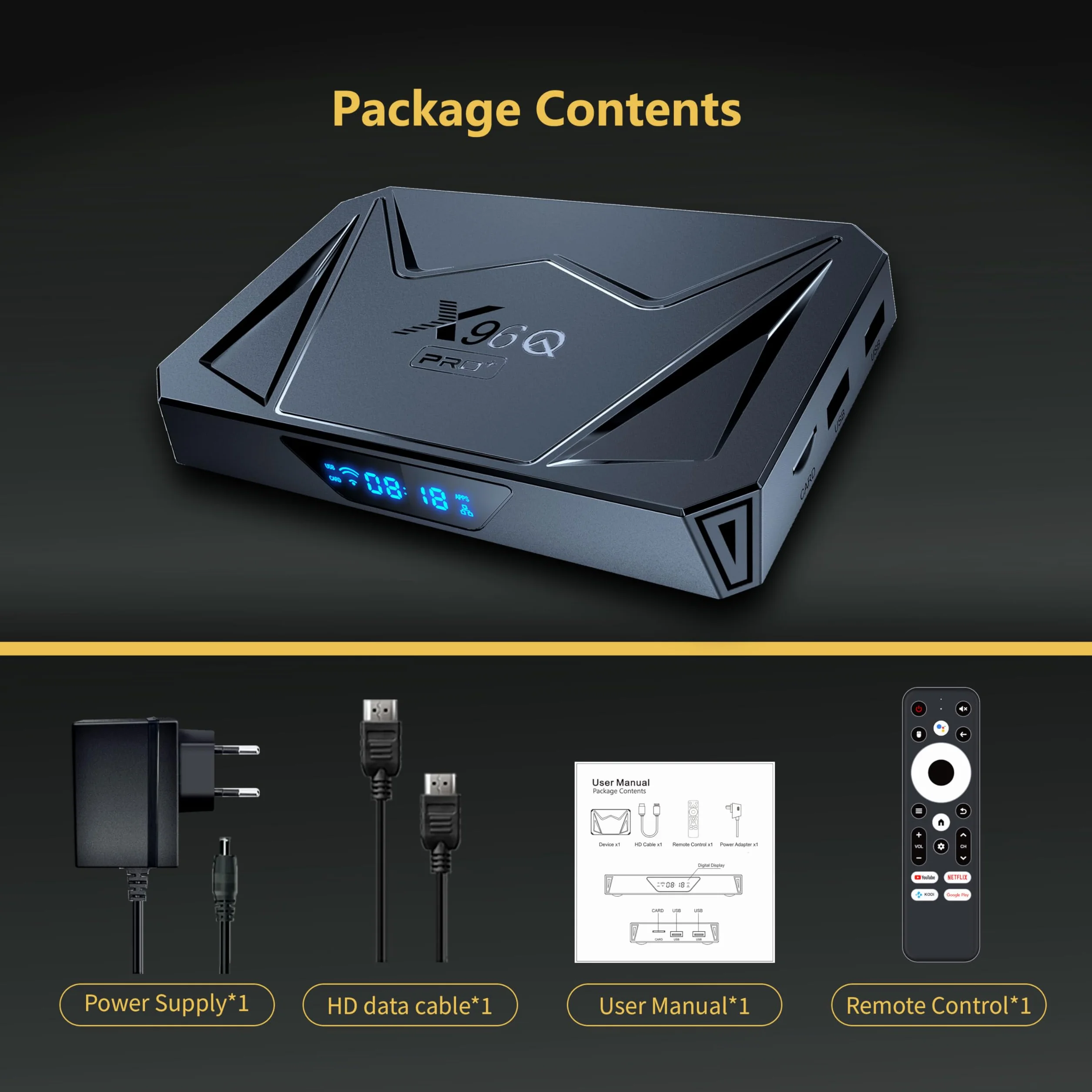 Android 14.0 TV Box 4K Allwinner H728 2+16GB WiFi 5.8G BT5.0 USB3.0