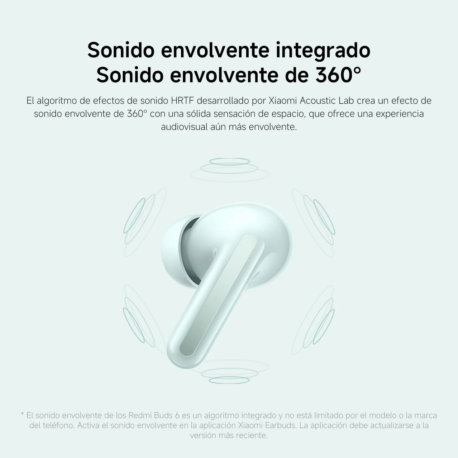 XIAOMI Redmi Buds 6 Auriculares inalámbricos Cancelación de Ruido 10 Horas Autonomía 42 Horas Estuche Carga Bluetooth Negro