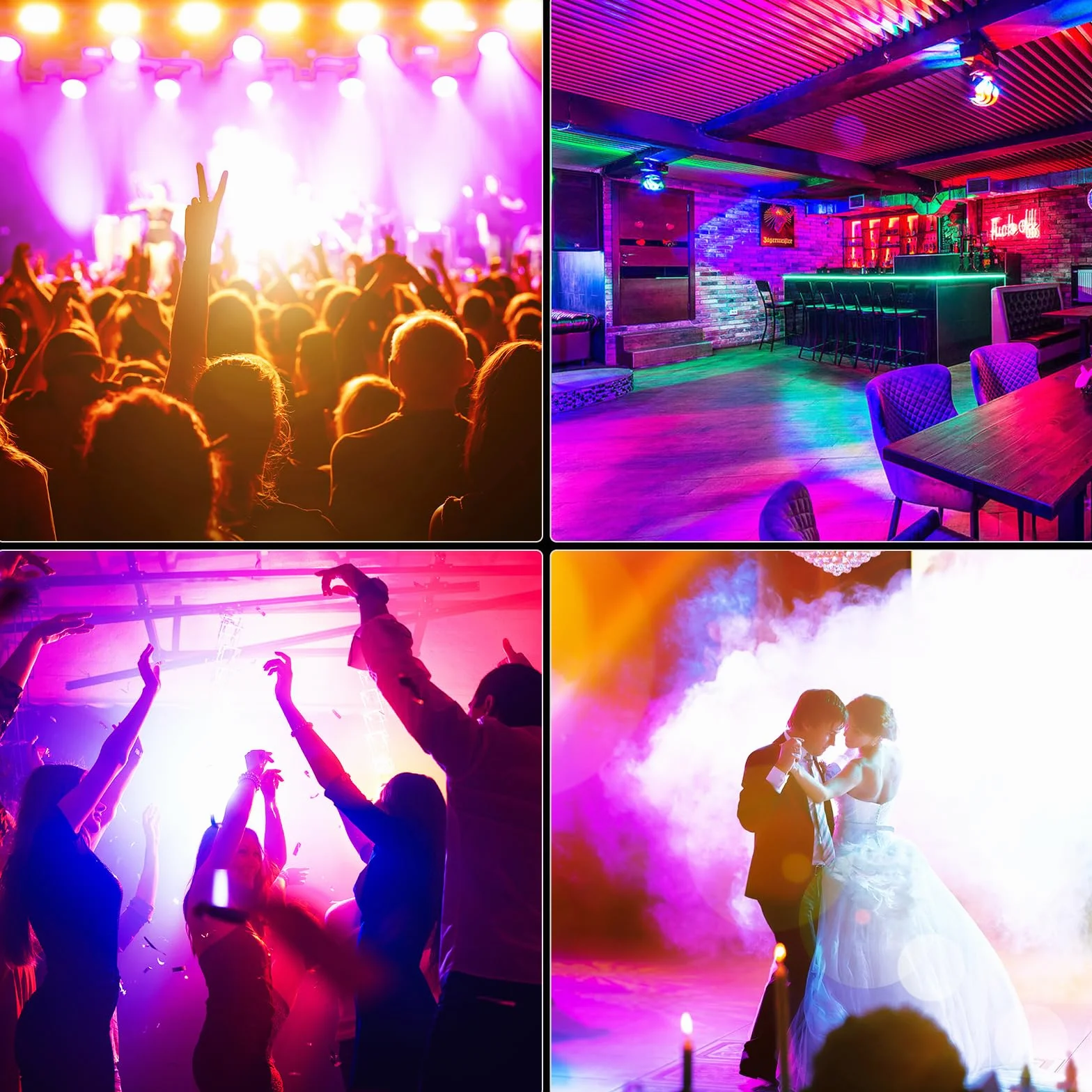 2PCS Focos PAR COB Lineales Vintage, Luces de Escenario LED 240W con DMX512, Luces DJ RGB para Fiestas, Conciertos, Bodas, Discotecas, Bares