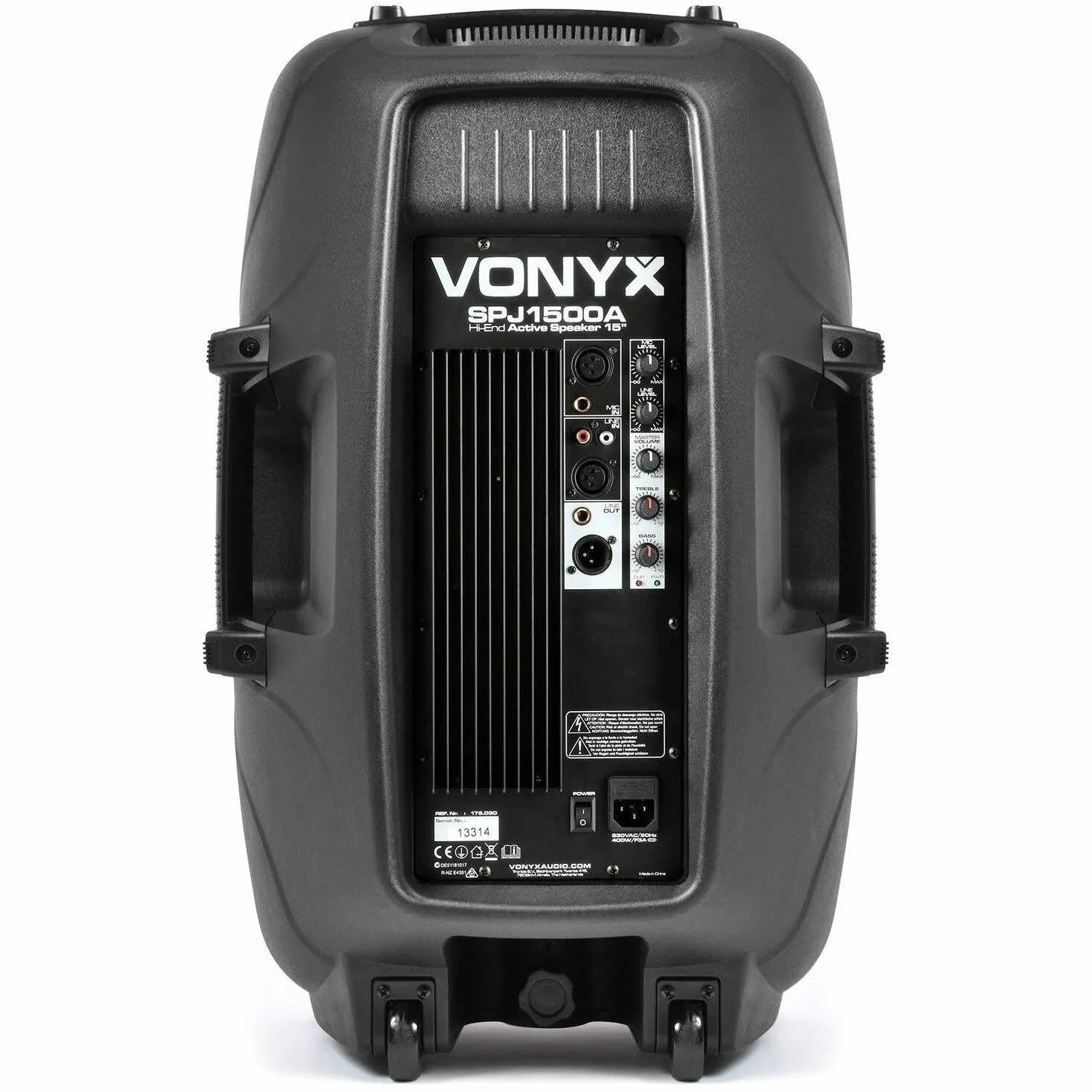 Vonyx SPJ-1500A - Altavoz Activo de 800 W con woofer de 15 Pulgadas, Entrada de micrófono y de línea, Carcasa Robusta de ABS, Salida de Linea, DJ's, músicos, actuaciones y discursos