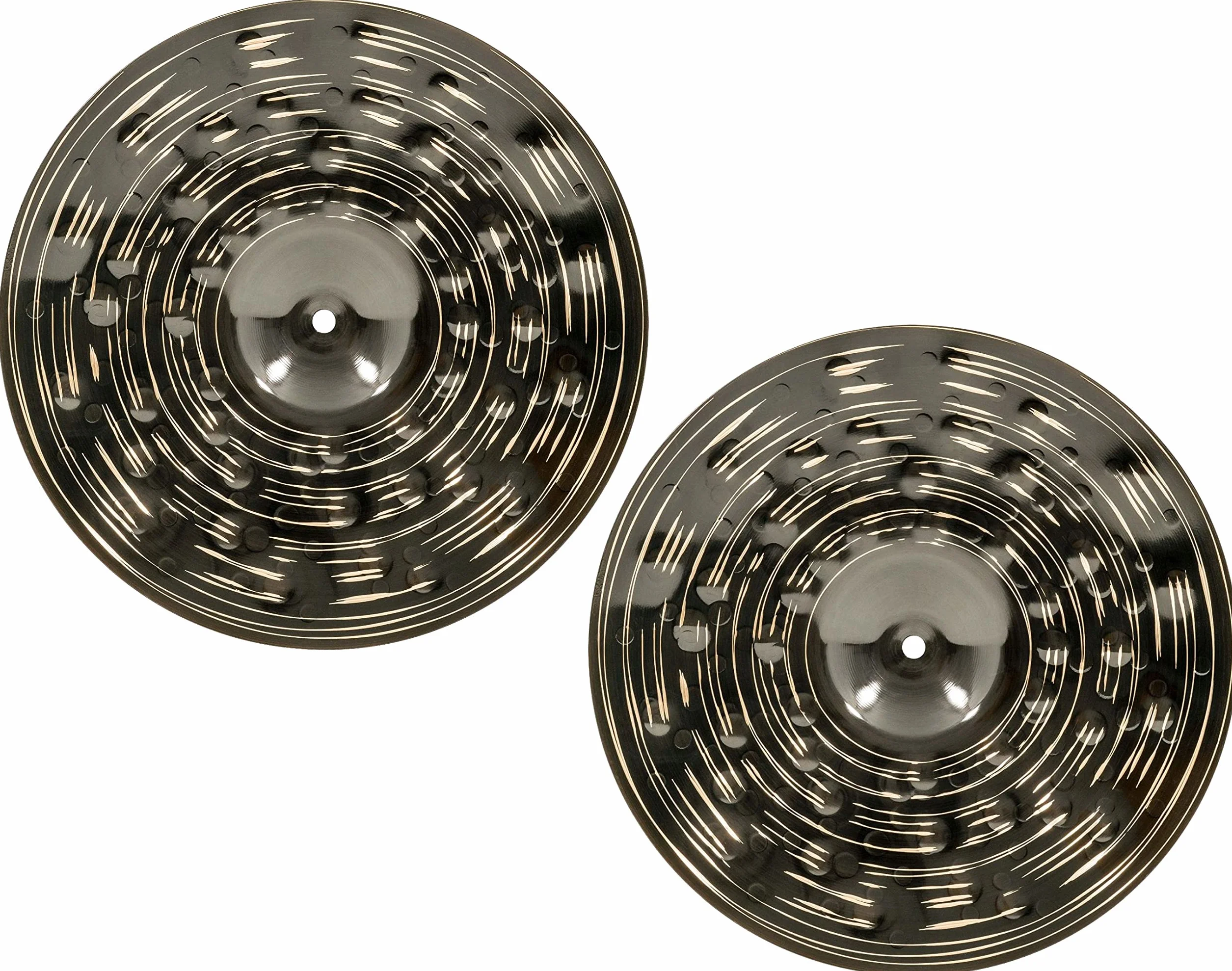 Meinl Cymbals Classics Custom Dark Plato Hihat de 14 pulgadas (35,56cm) Platillos de Batería - Pareja - Bronce B12, Acabado Oscuro (CC14DAH)
