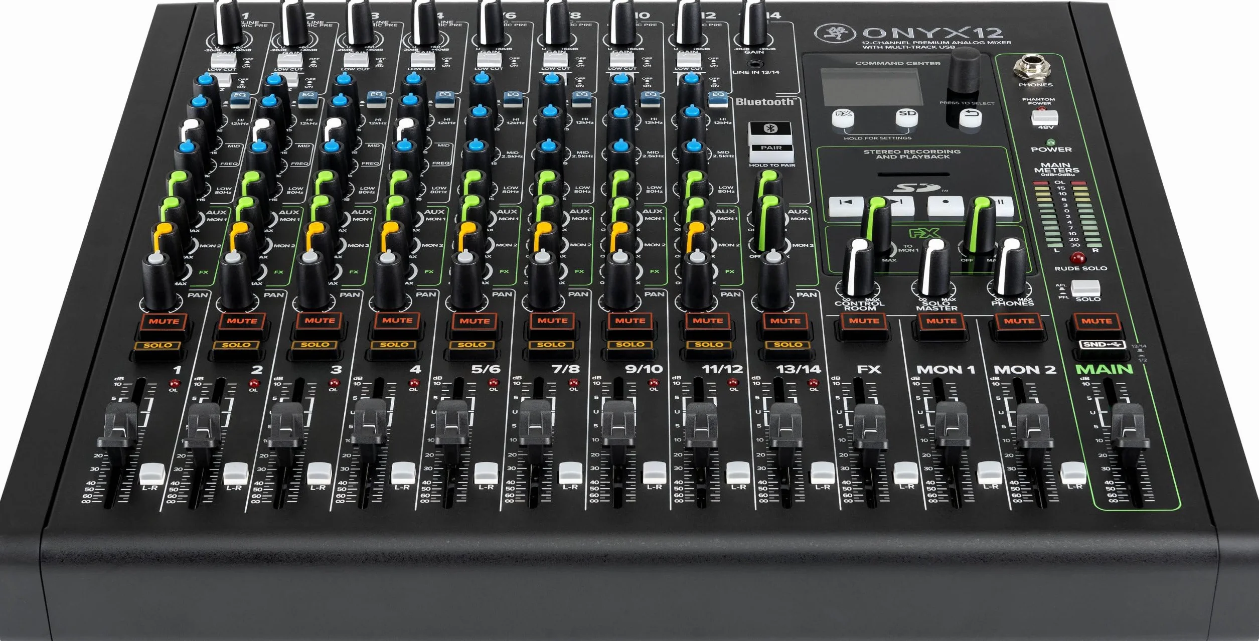 MACKIE Onyx12 Mezclador Analógico Premium de 12 Canales con USB Multitrack