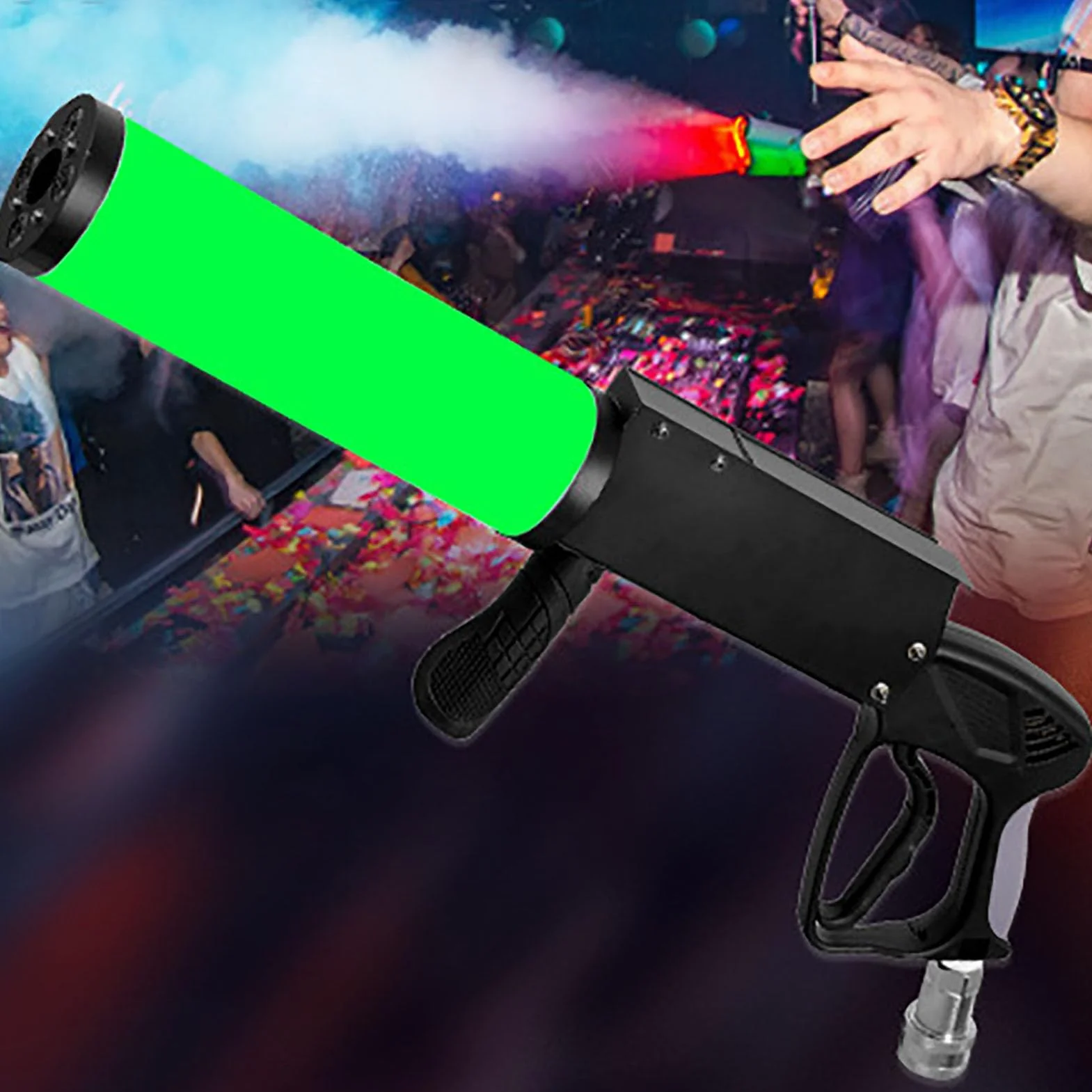 LED CO2 Jet Machine Máquina de niebla de mano para efectos de club bar DJ – Pistola de humo para fiestas de discoteca, espectáculos en vivo, bodas con cambio automático de color
