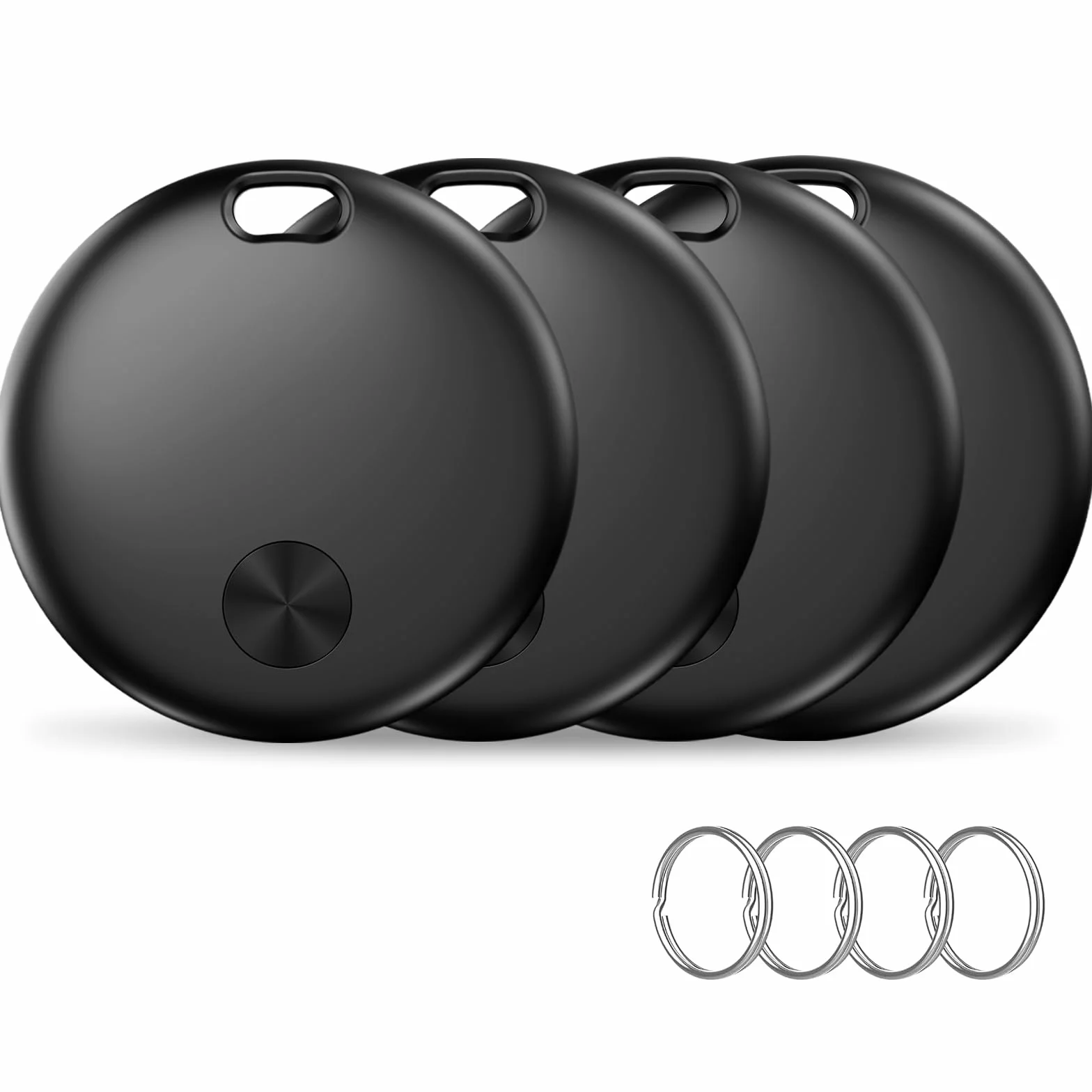 Smart Tracker Tag 4 Pack, Buscador de Objetos Bluetooth Funciona con Buscar Apple (Sólo iOS), Resistente al Agua IP67, Baterías Reemplazo, Rastreador para Llaves, Cartera, Equipaje, Mochila