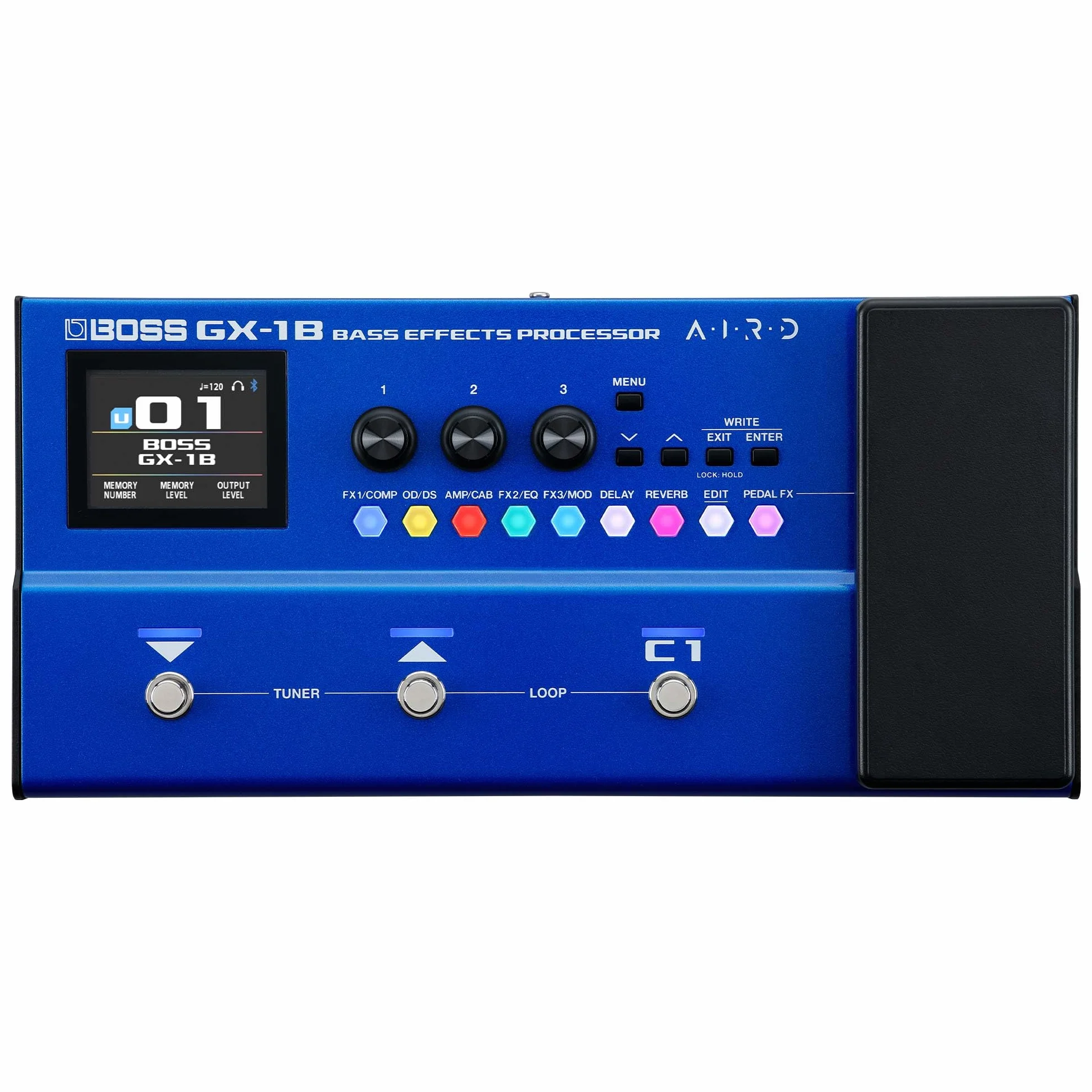 BOSS GX-1B | Procesador de efectos de bajo ultraportátil | Repleto de amplis y efectos emblemáticos | Generador de sonido AIRD prémium | Ideal para bajistas principiantes | Conectividad Bluetooth