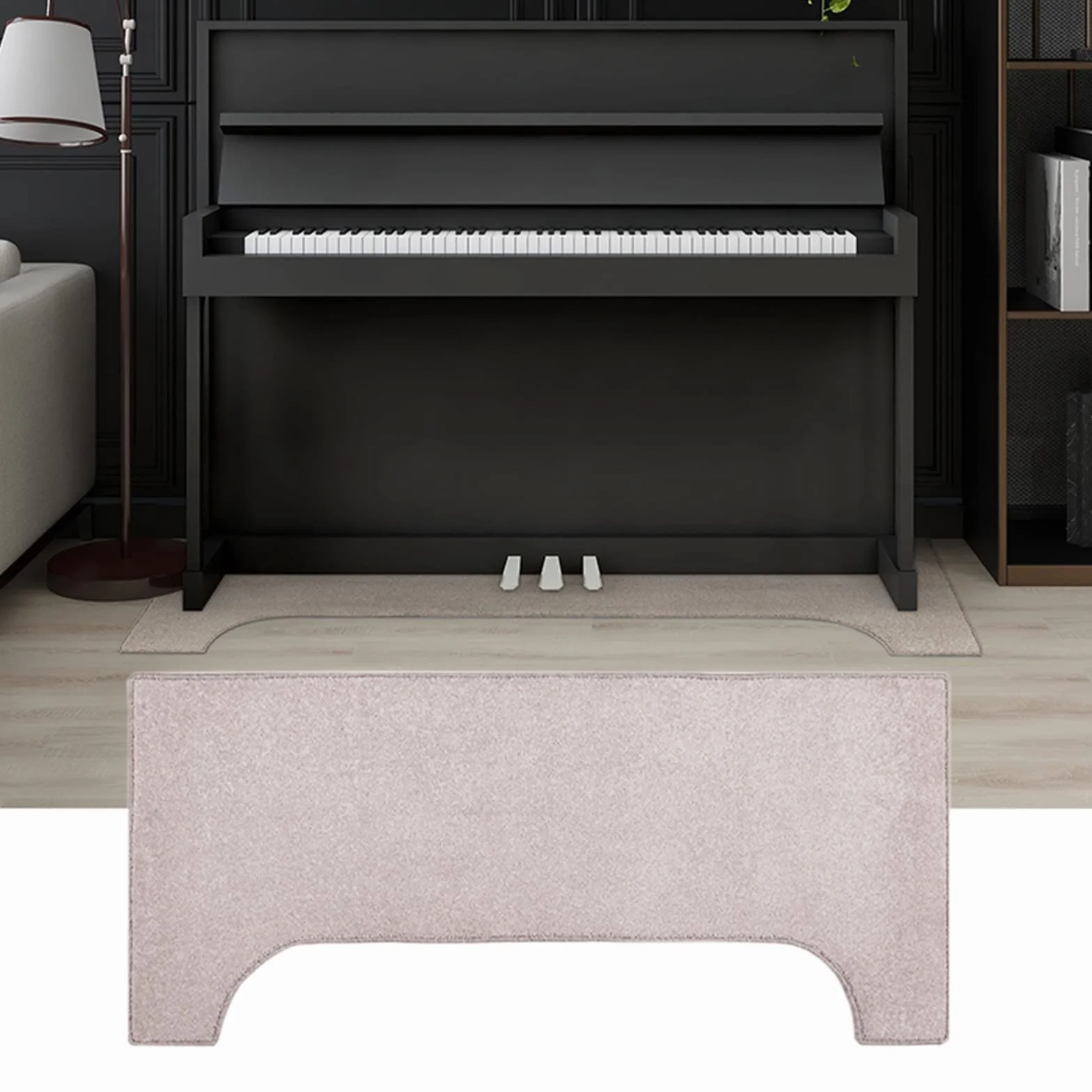 Alfombra Insonorizacion, Alfombra para Piano 160×70cm, Alfombrilla Insonorizada/Aislamiento Acustico, Alfombrillas Antideslizantes,(Color:Caqui)