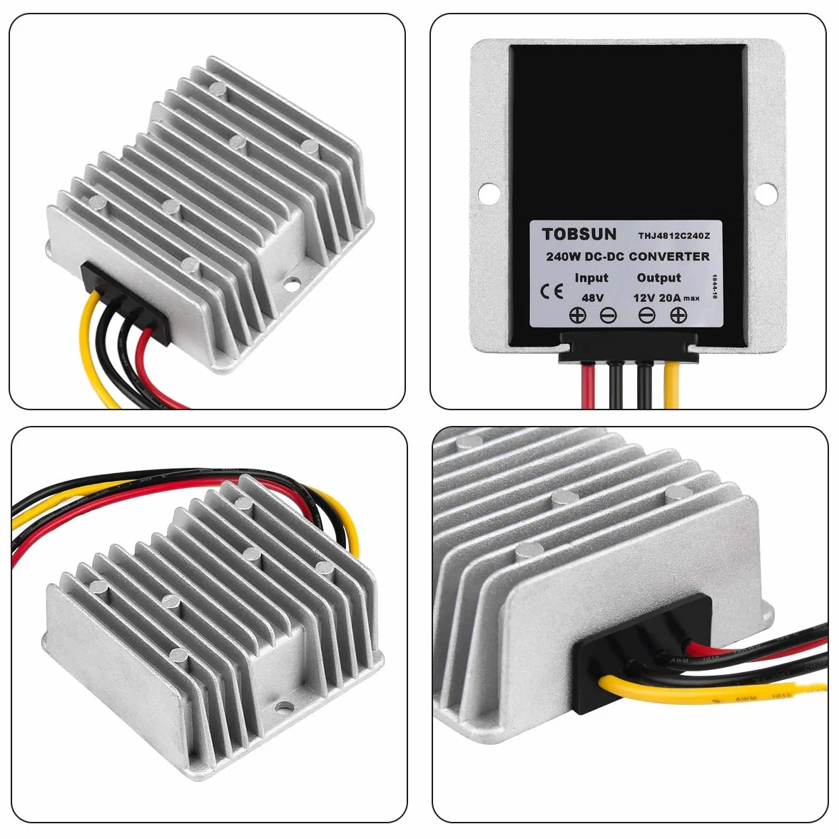 48V 12V wandler SUPERNIGHT DC Spannungswandler 12V 20A 240W Auto Netzteil Wandler Konverter Transformator Trafo Adapter breit Eingang für Auto Motor LKW PKKfz Boot Silver