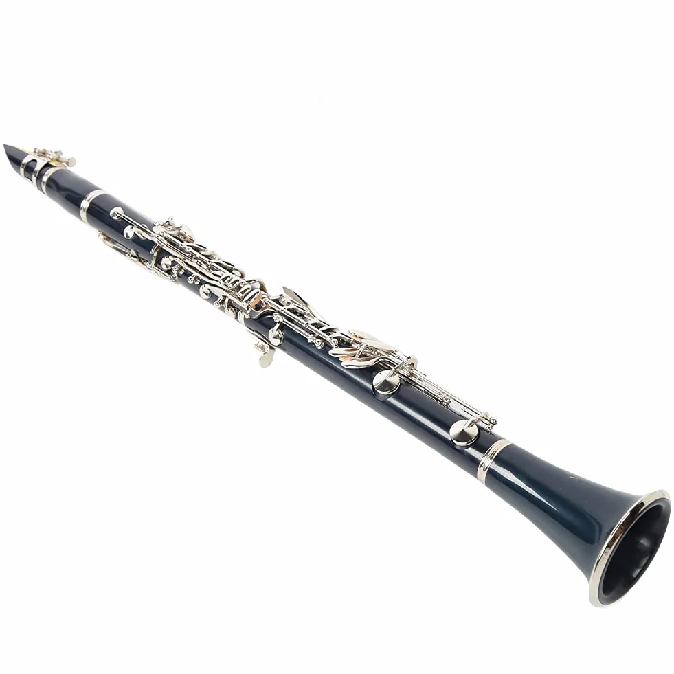 Clarinete profesional Qqmora de baquelita azul, si bemol, con kit para clarinete de caña, instrumento de viento, linterna, grabadora, rojo/Mazarine/blanco/negro (opcional), metal, clásico