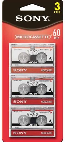 Sony Micro Cassette 3MC60 Audio Cassette 3 Pack