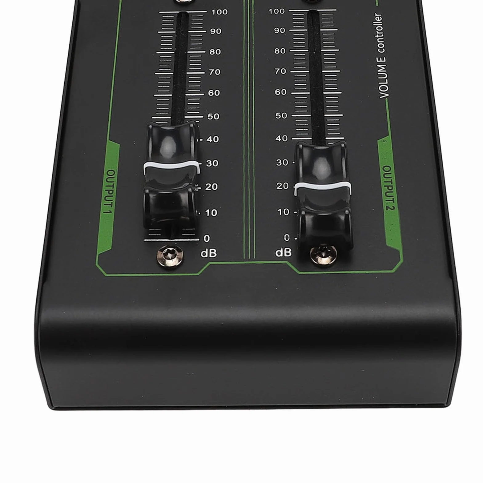 Controlador de Volumen Pasivo, 1 Entrada 2 Salidas Todo Metal Sin Pérdidas Controlador de Volumen Estéreo Preciso Plug and Play para Estudio y de Sonido doméstico(Negro)