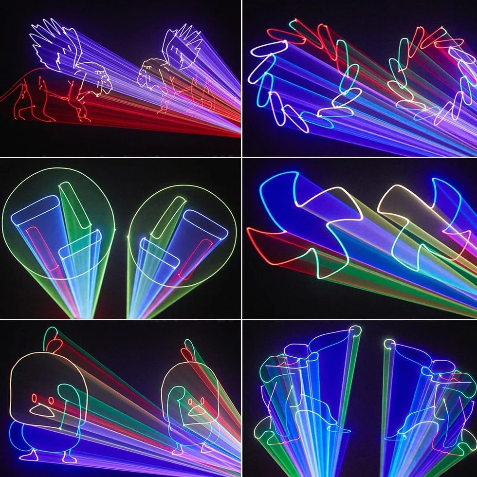 Luces de Discoteca para Fiestas，Luz Láser De Animación Luz De DJ, Fiesta De Escenario 3D RGB A Todo Color con DMX512, Sonido De Música Y Control Remoto For Bodas, Fiestas, Discotecas, Bar, Club, Escen
