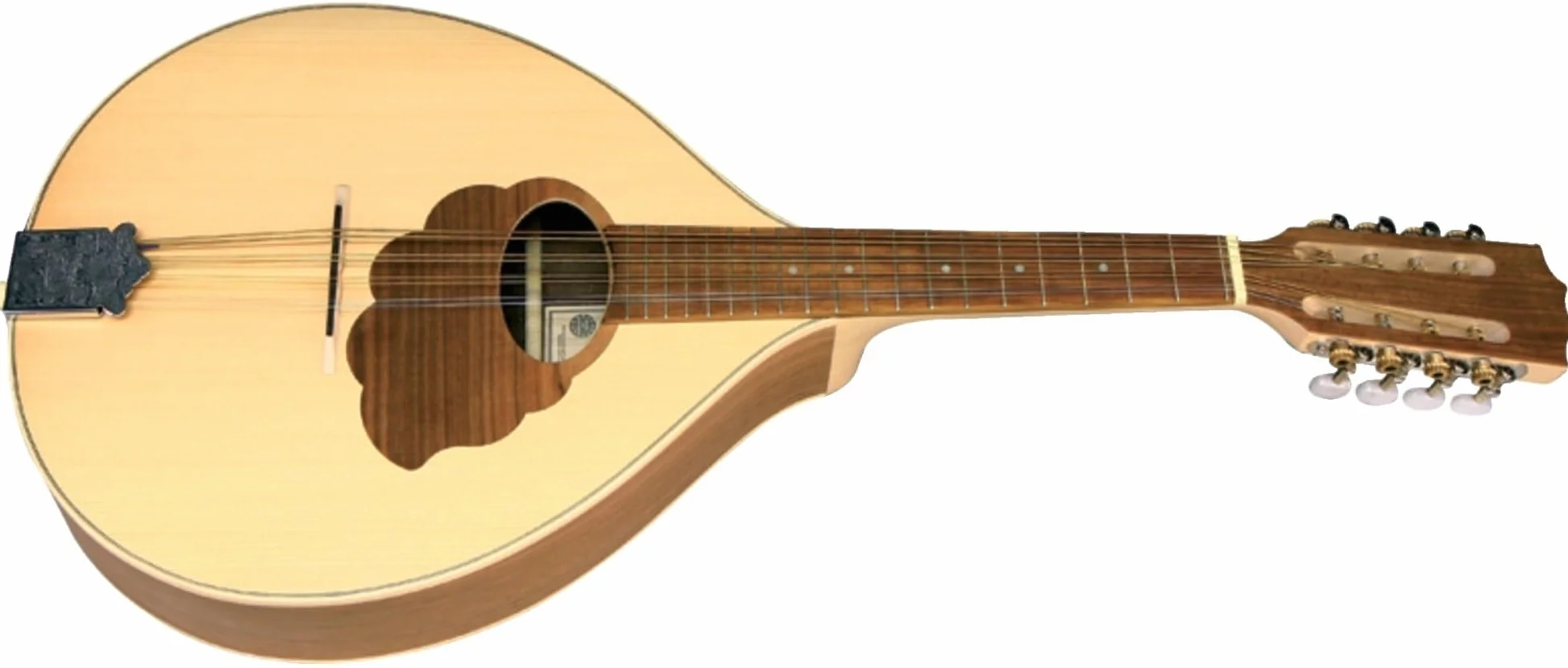 GEWA Mandola Pro Natura Silver - Mandola plana - Forma portuguesa - Tapa de abeto macizo - Fondo/aros de nogal - Tapa de juego de madera incrustada - Fabricado en Europa