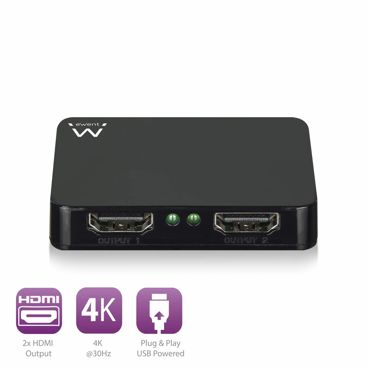 Ewent EW3720 divisor de video HDMI 2x HDMI