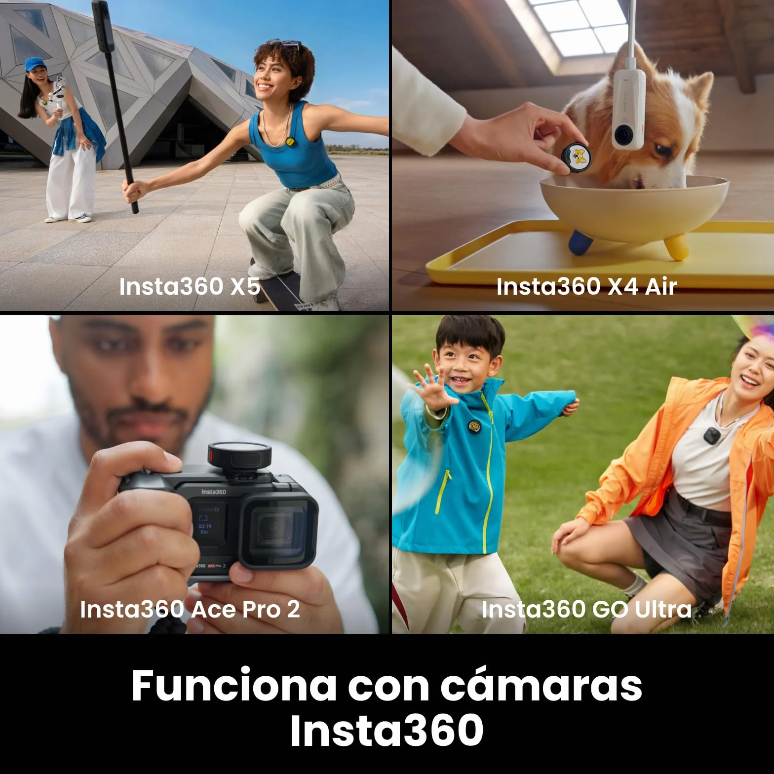 Insta360 TX Mic Pro, Mini Mic. de Solapa inalámbrico para iPhone/cámara/Android, grabación de vídeo, Bluetooth, Pantalla E-Ink Personalizable, Matriz de 3 mics., grabación Interna Flotante 32bits