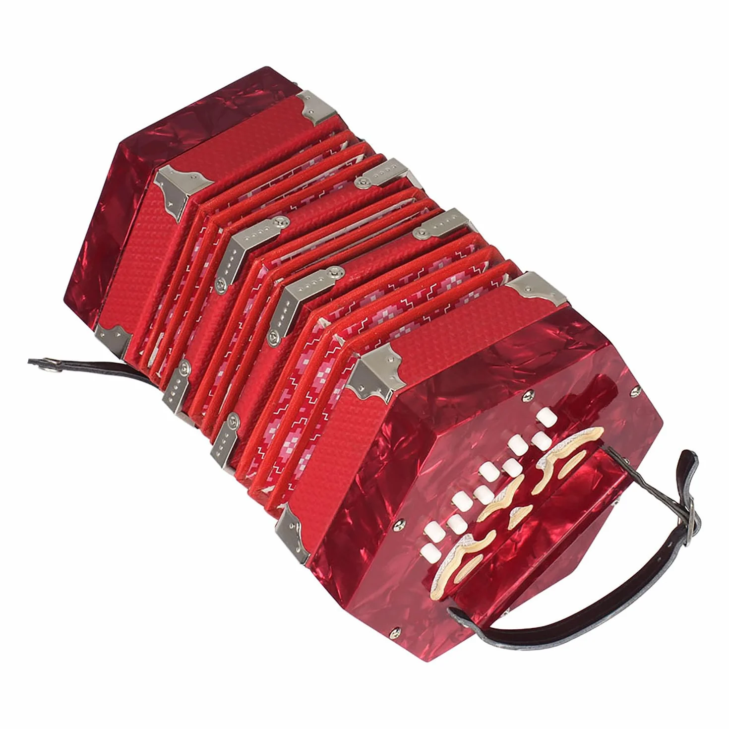 Concertina acordeón de 20 botones y 40 lengüetas estilo anglo con bolsa de transporte