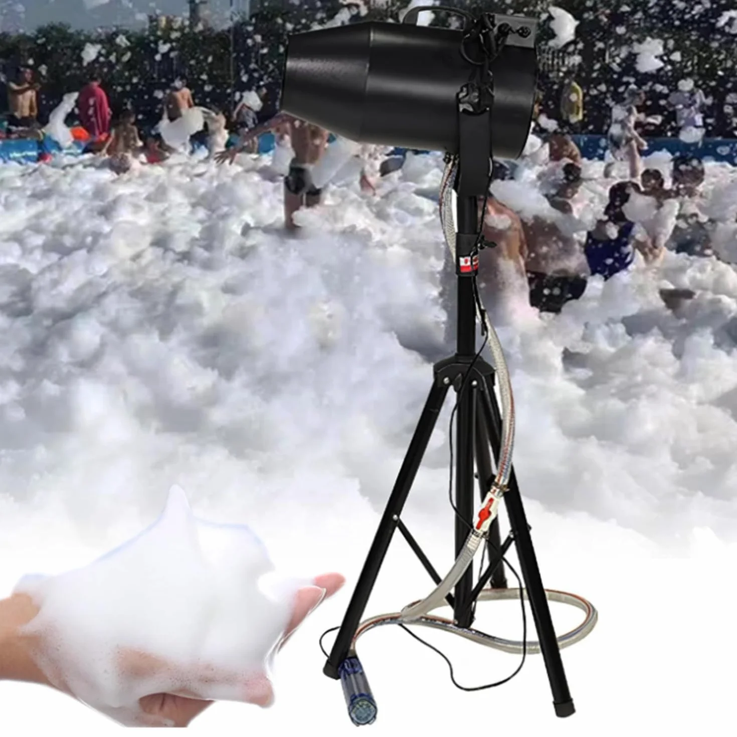 Cañón De Espuma De Alta Potencia 1000 W,Producción De Espuma 20 M³/Min, Alcance 6-10 M,Pistola Burbujas para Fiestas De Verano En Piscinas,Infantiles,Efectos De Escenario,Plug-intype