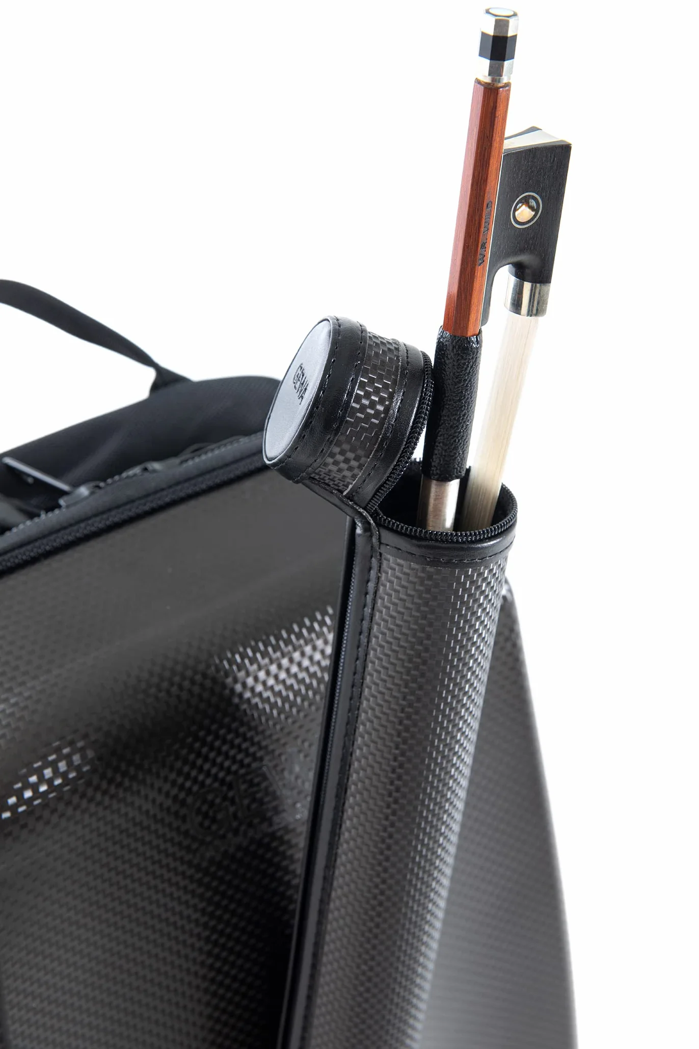 GEWA Space Bag Titanium con estuche para arco - Estuche/mochila para violín de 4/4-3/4 - Tapa exterior de policarbonato - Parte trasera ergonómica - Compartimentos para accesorios