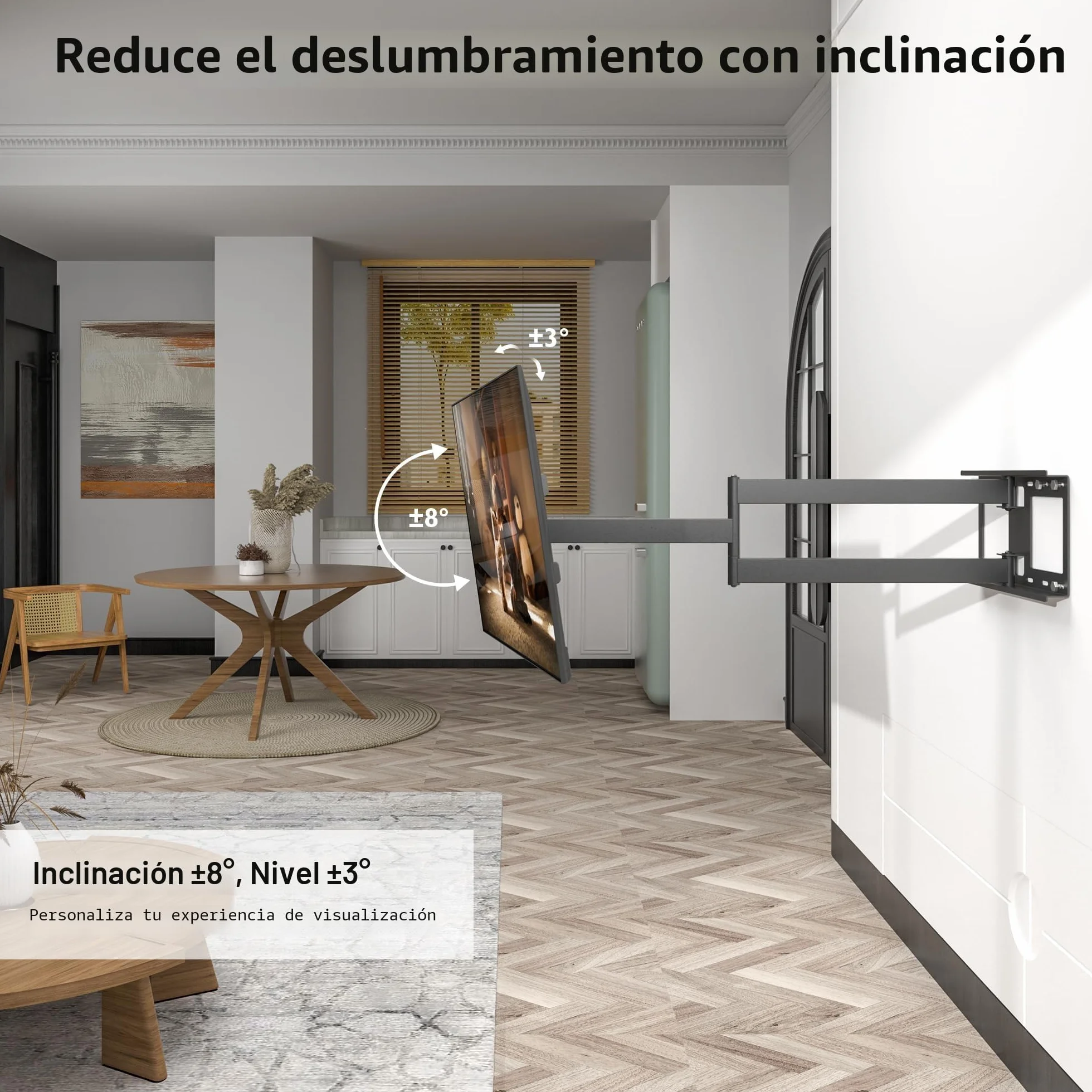 BONTEC Soporte TV Pared Brazo Articulado Extralargo 1040mm 32-75" LCD LED OLED 60kg VESA 600x400mm