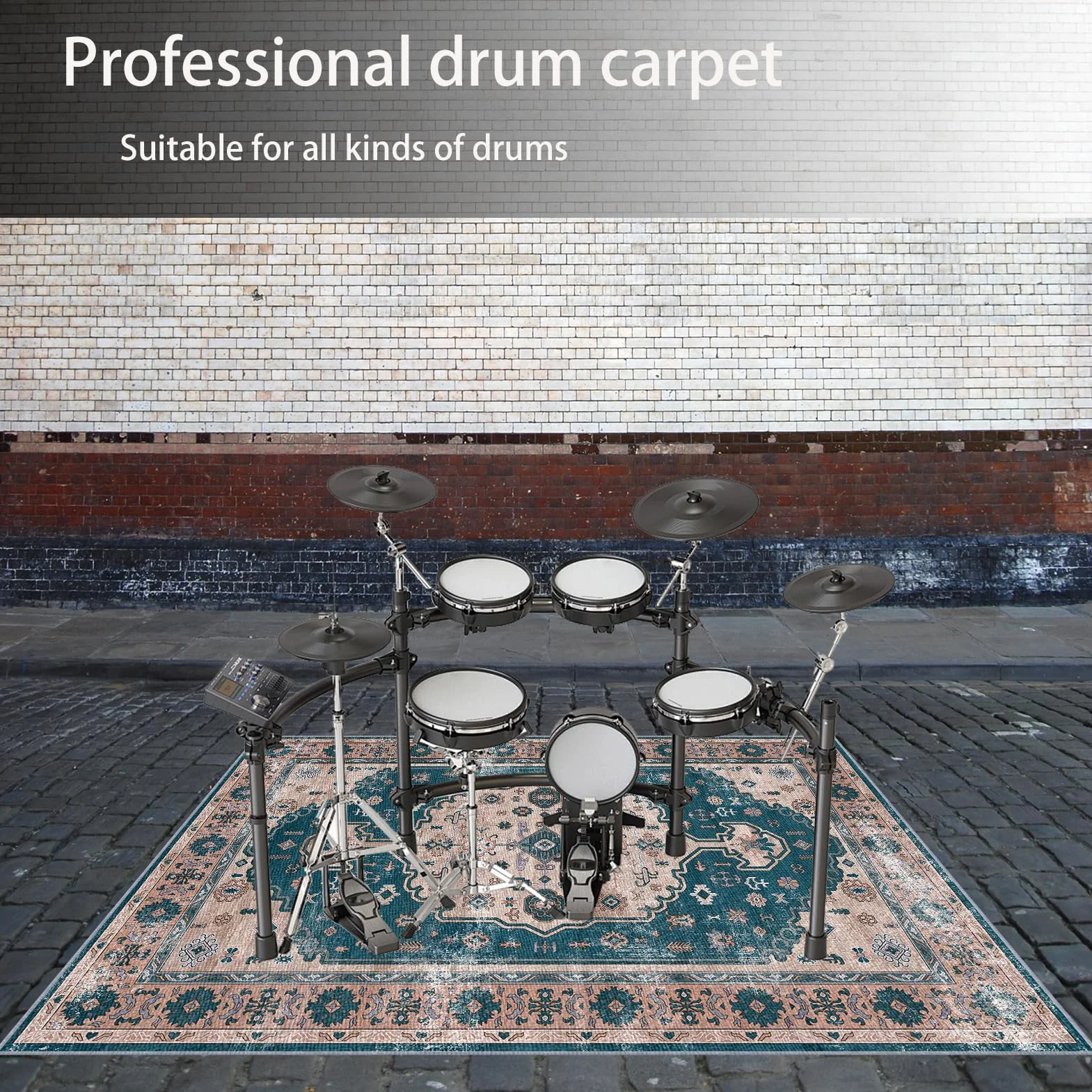 230 x 200 cm Alfombra Acusticas, Alfombrilla de Tambor, Alfombra para Batería Tambor, Alfombrilla de Protección del Suelo, Alfombras de Batería Acústico para Kits de Batería Electrónica Caja