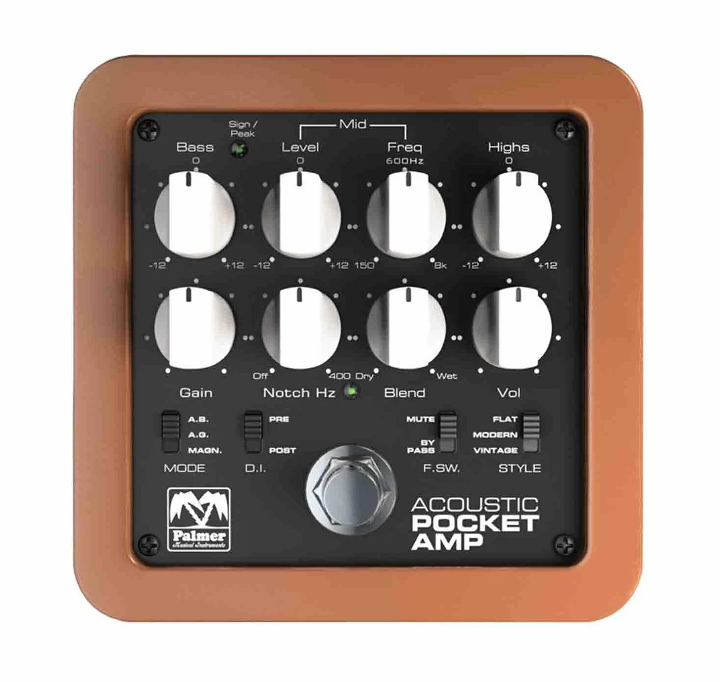 Palmer POCKET AMP ACOUSTIC - Preamplificador portátil para instrumentos de cuerda acústicos