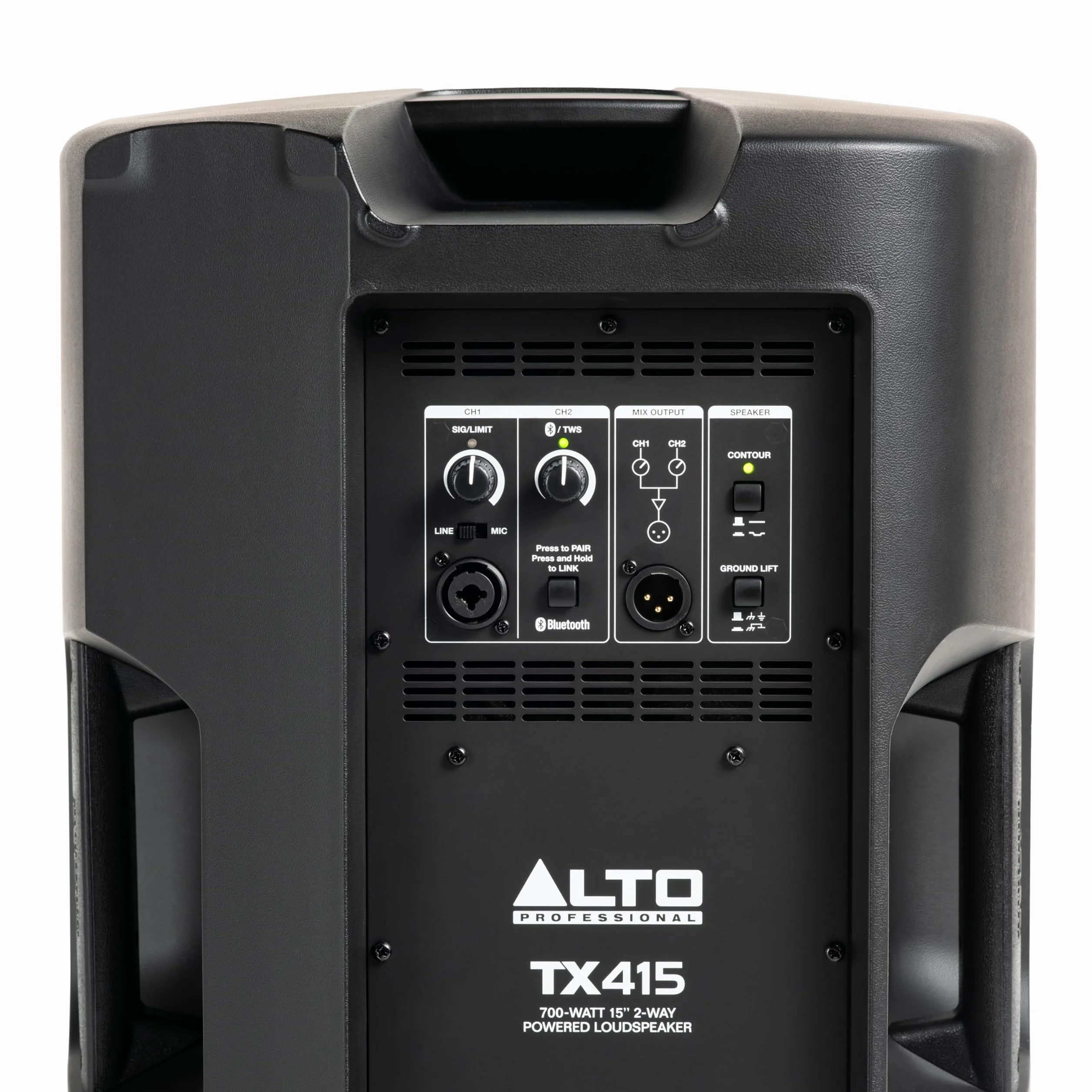 ALTO TX415 Altavoz Autoamplificado 700W 15 Pulgadas con TWS por Bluetooth, Mesa de Mezclas de 2 Canales, para Actuaciones de DJ o de Bandas al Aire Libre, Estudios de Ensayo, Recintos o Eventos
