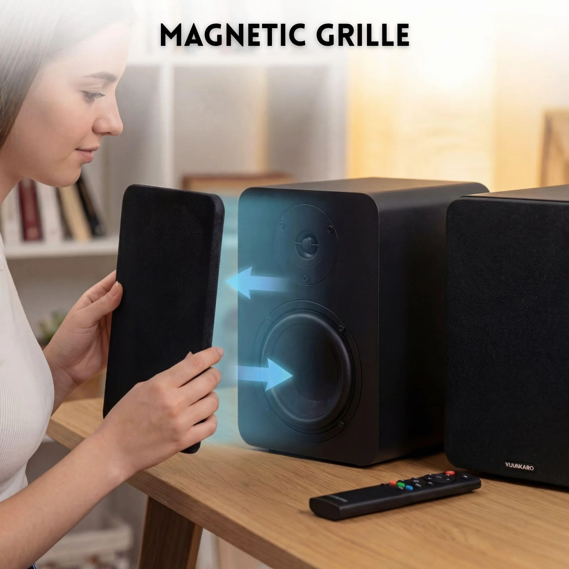 VULKKANO A4 ARC MKII Altavoces Autoamplificados con Woofer de 4", Bluetooth 5.0, HDMI ARC, Optica, RCA, USB, con Salida Subwoofer, Monitores de Estudio con Diseño Elegante, Color Negro