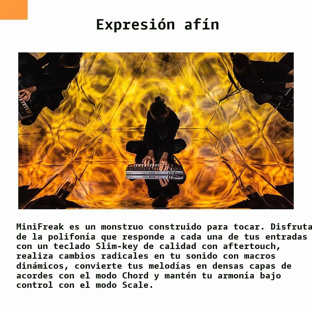 Arturia Minifreak Sintentizador polifónico de algoritmo espontáneo de 37 teclas y 6 voces con filtro analógico, 11 algoritmos FX, arpegiador y secuenciador