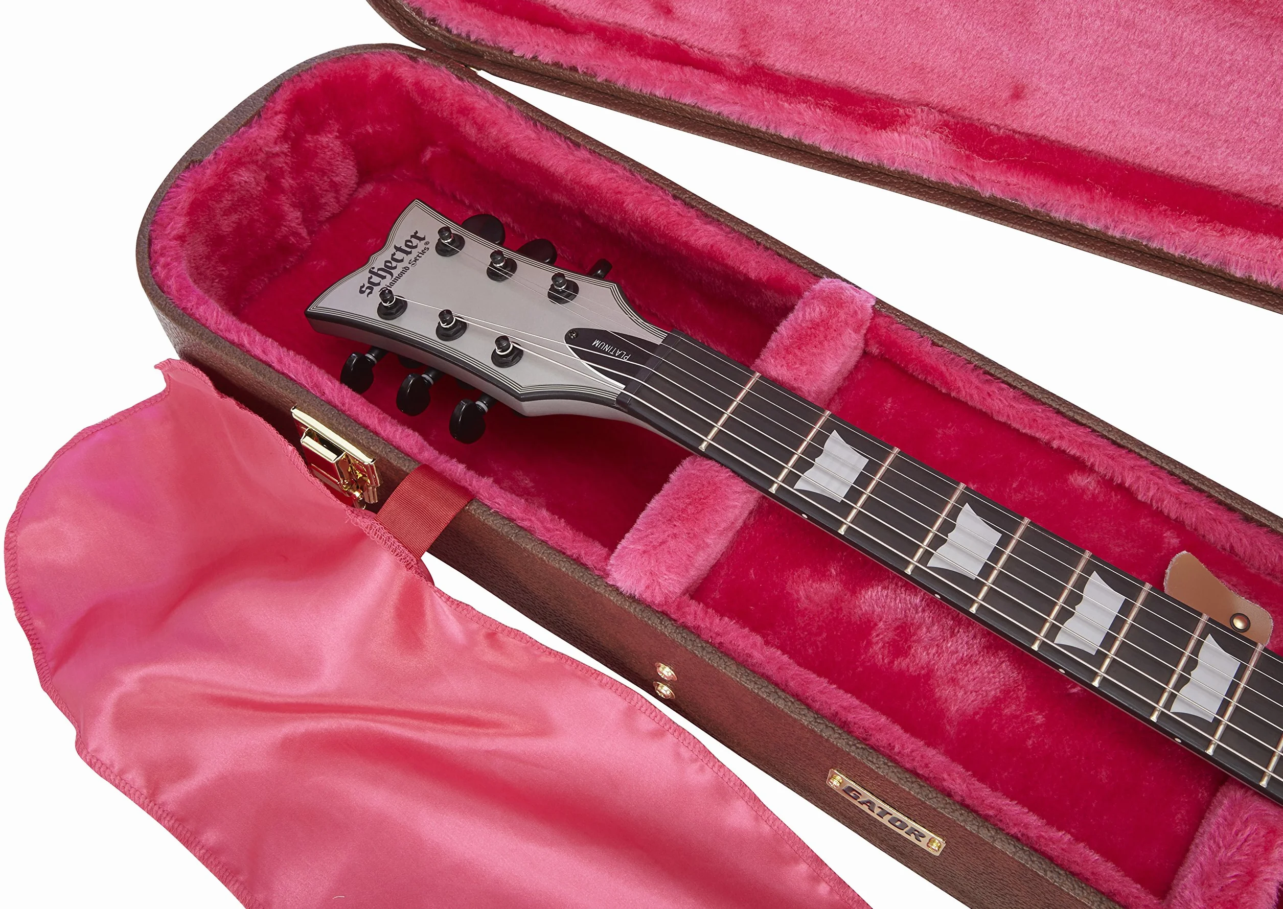 Gator Cases Estuche Deluxe de Madera para Guitarras Eléctricas Les Paul; Exterior Marrón (GW-LP-Brown)