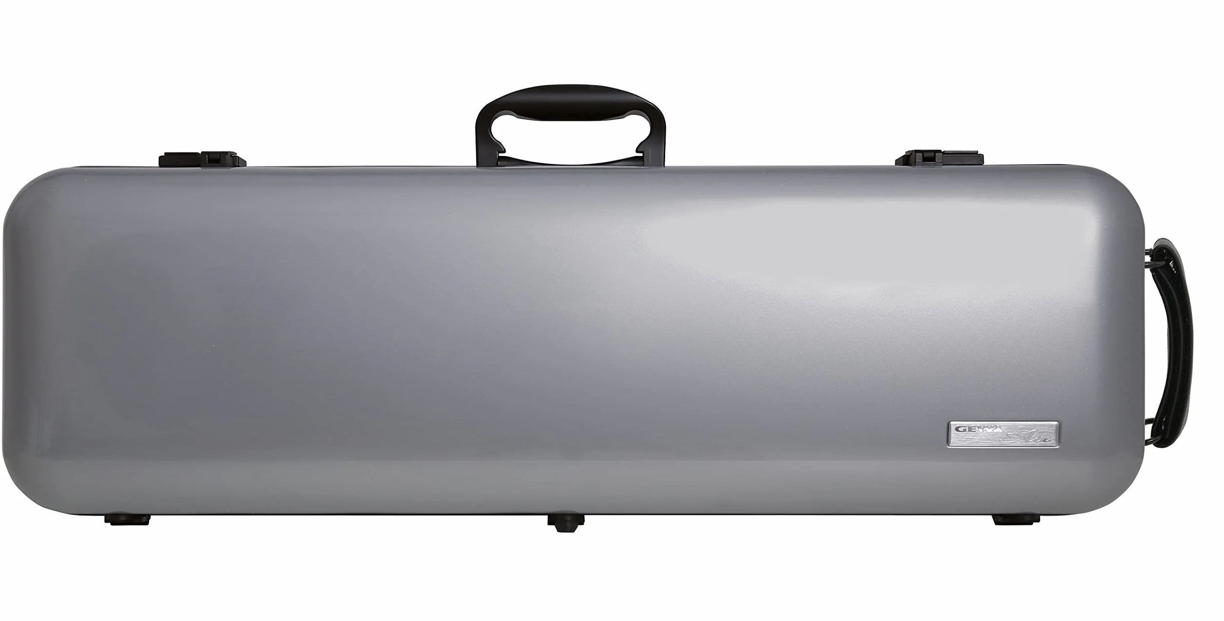 GEWA estuche para violín AIR 2.1 - Fabricado en Alemania - plateado metálico alto brillo - carcasa de termoplástico - Bolsa de accesorios+partituras - Correas tipo mochila - asa lateral