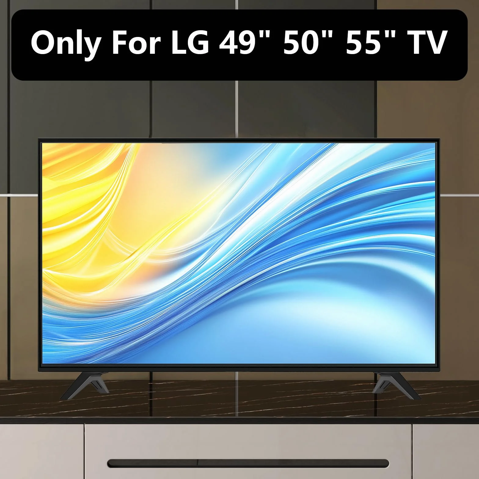 Juego De 2 Patas para LG TV Mueble, Patas De Muebles De TV Base De Soporte para LG Tvs 49 59 55 Y 60 Pulgadas Soporte De Reemplazo para Televisores con Tornillos Negros (49 59 55 Pulgadas)